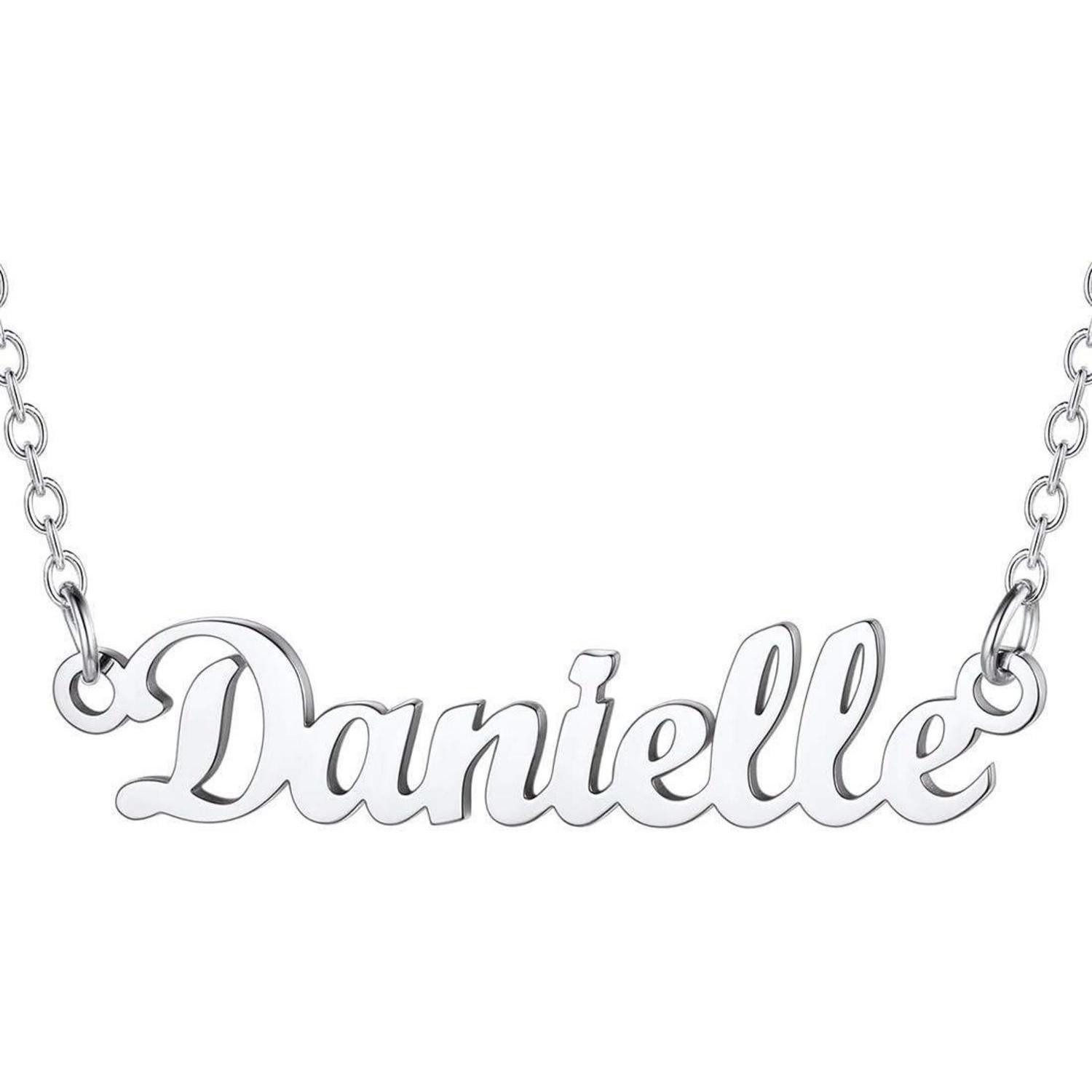 LuxusKollektion Namenskette Namenskette Damen Edelstahl vergoldet 45cm Danielle-Edelstahl