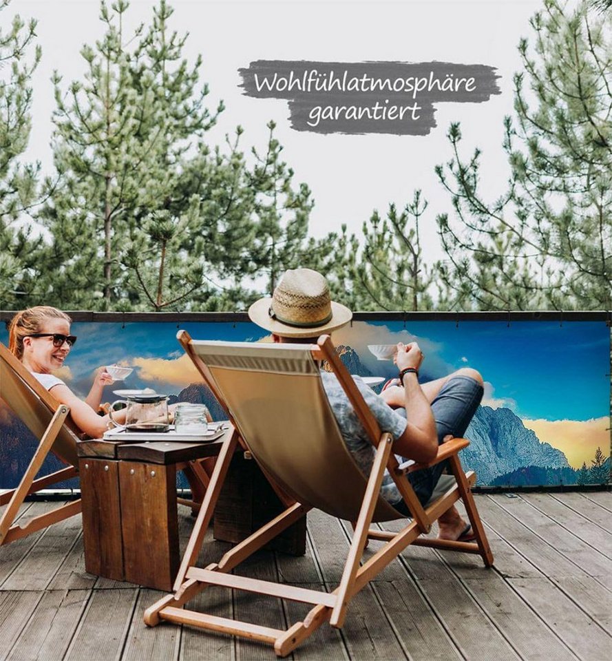 Thumbnail - MyMaxxi Sichtschutzelement Balkonbanner Berglandschaft Balkon Sichtschutz Garten