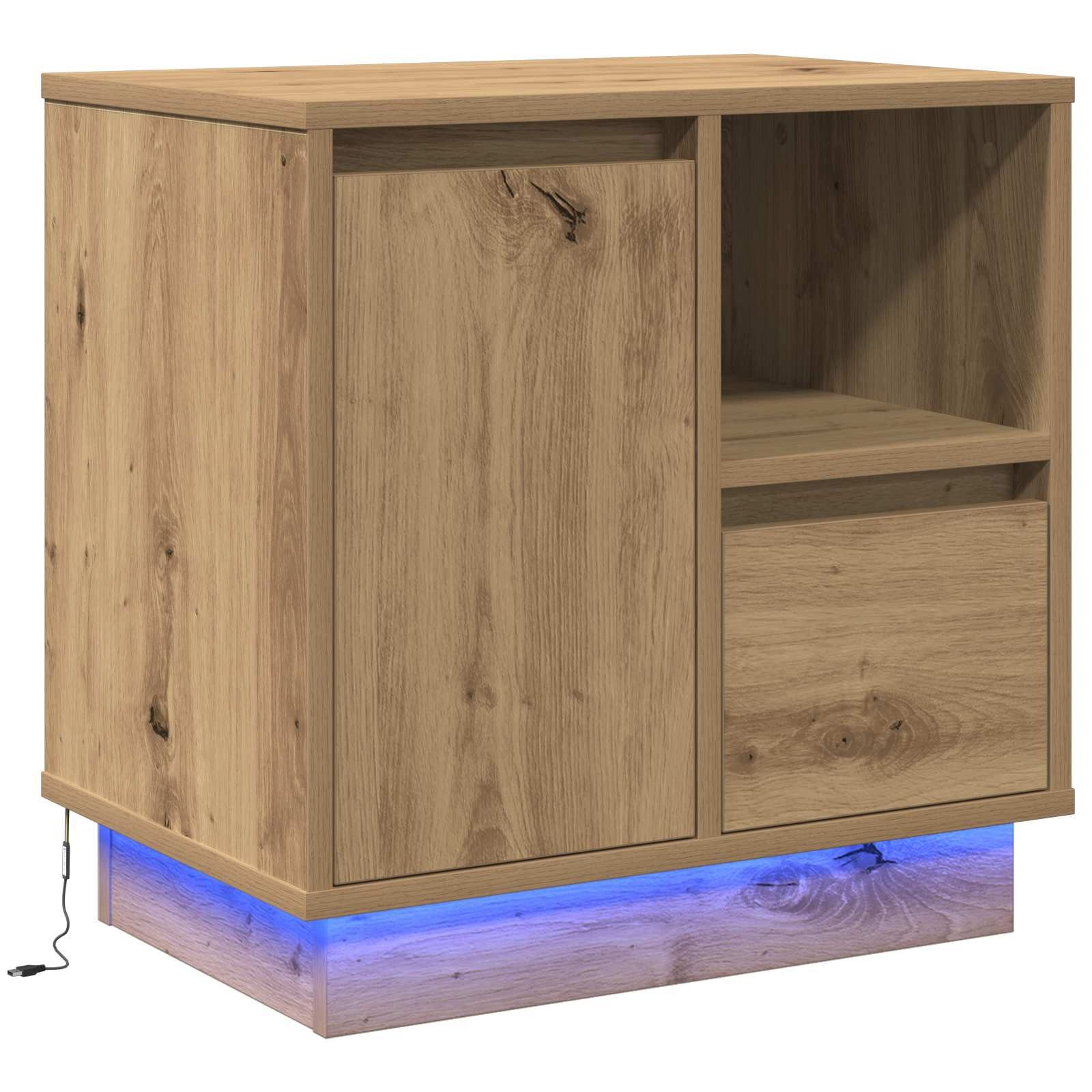 vidaXL Nachttisch Nachttisch Artisan-Eiche 50 x 34,5 x 50 cm Holzwerkstoff (1-St)