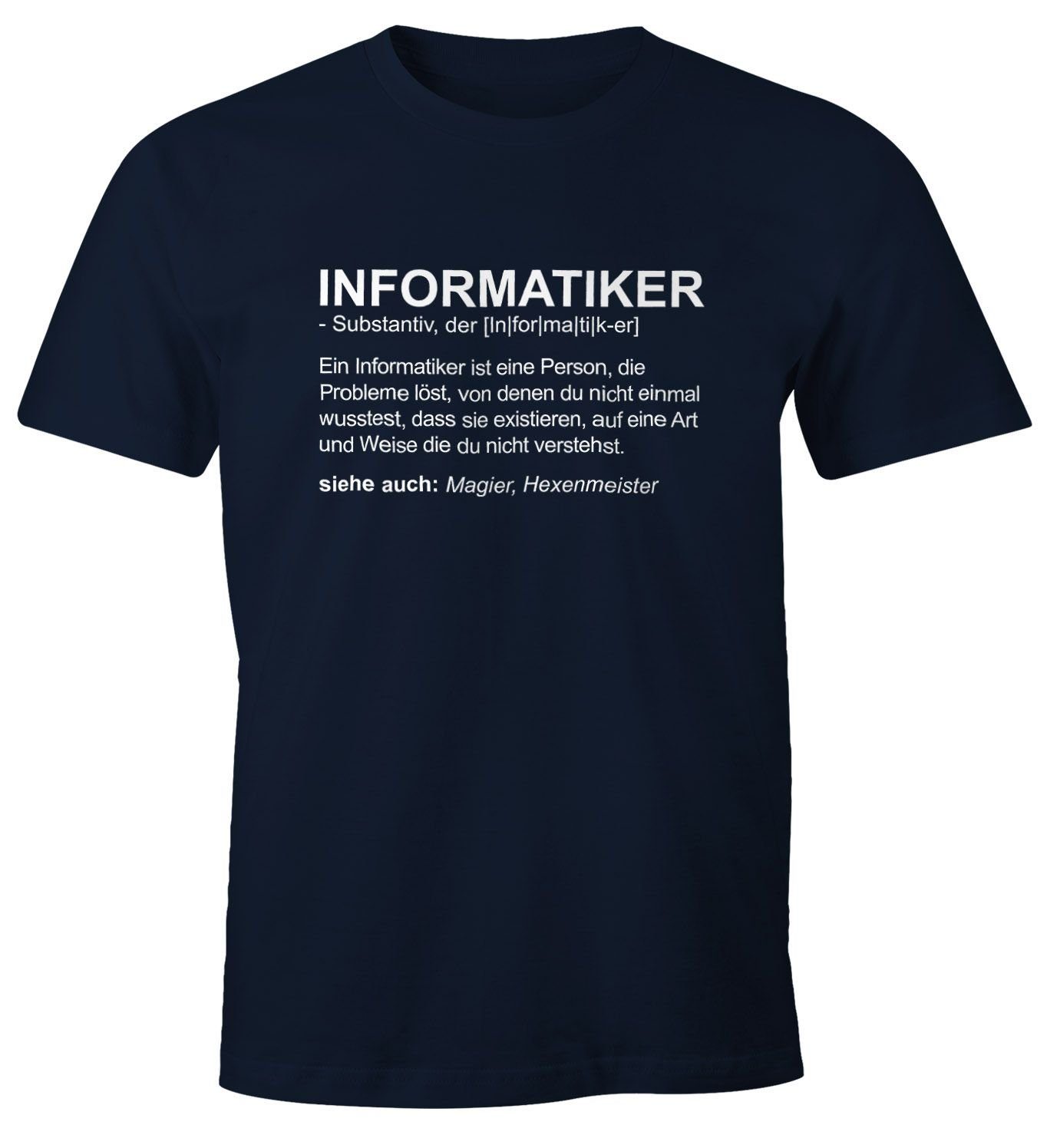 MoonWorks Print-Shirt Herren T-Shirt Informatiker Definition günstig online kaufen