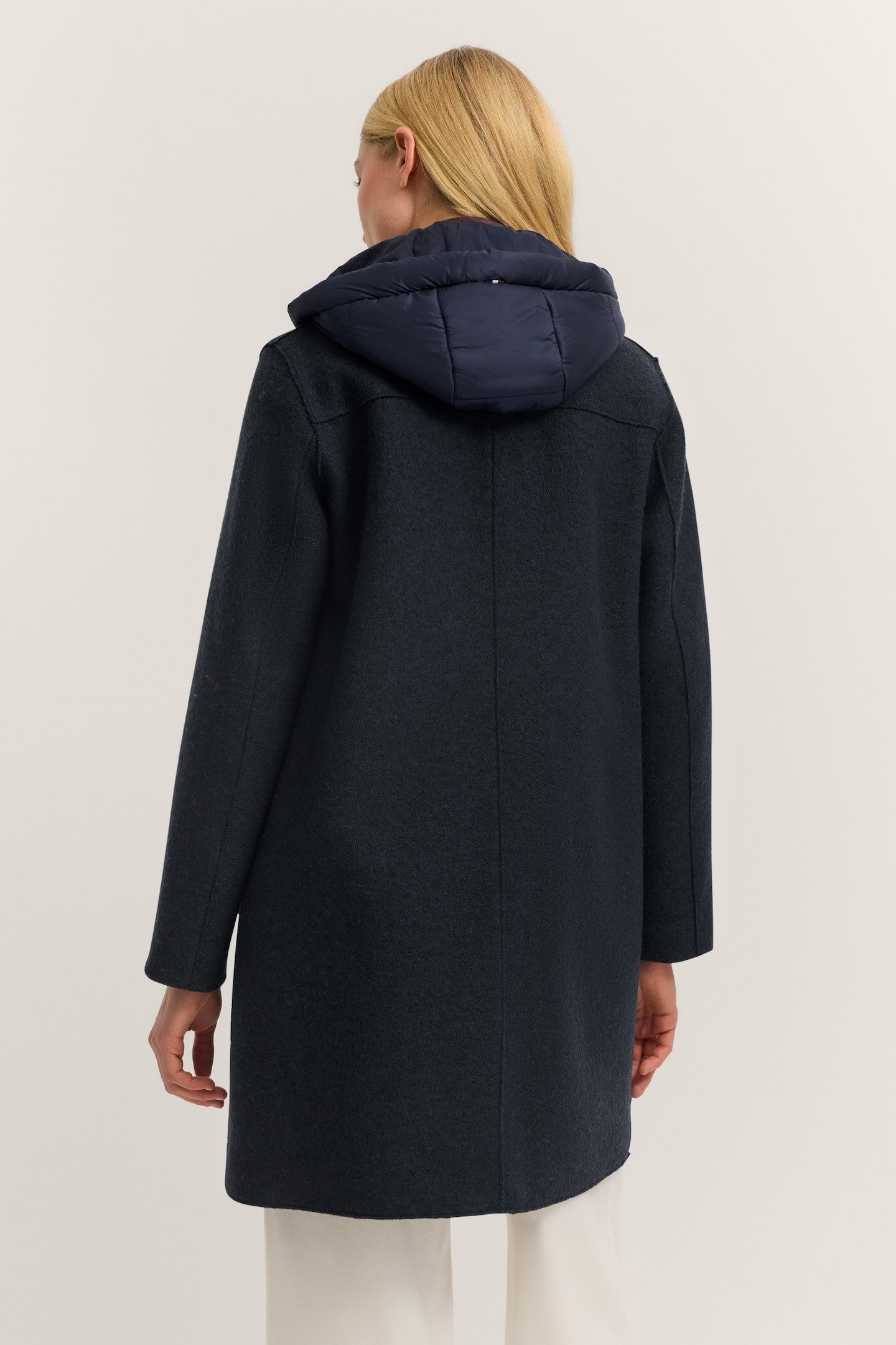 bugatti Wollmantel Modern Fit mit Kapuze & herausnehmbarer Weste