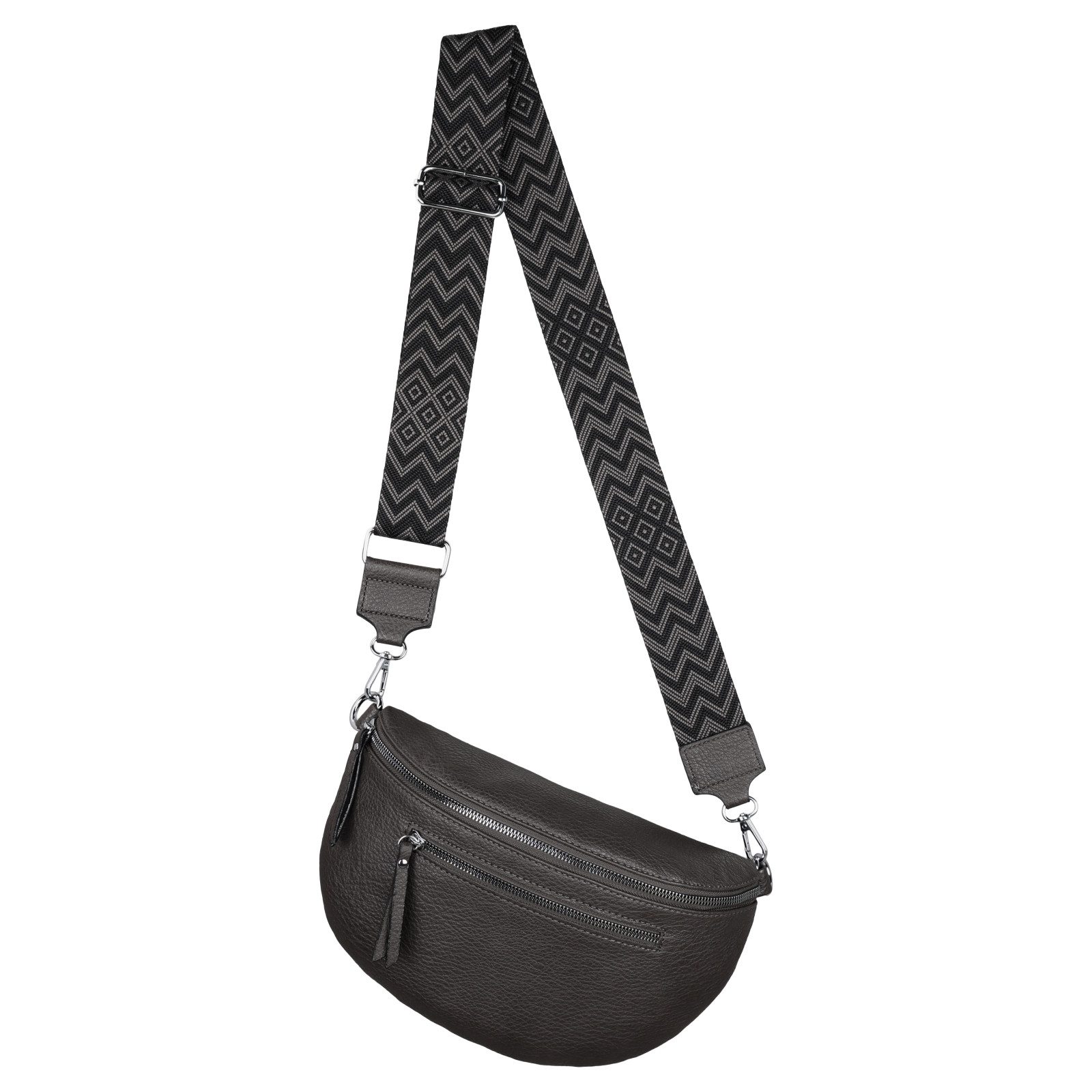 EAAKIE Gürteltasche Bauchtasche Umhängetasche Crossbody-Bag Kunstleder Italy-Design, als Schultertasche, CrossOver, Umhängetasche tragbar