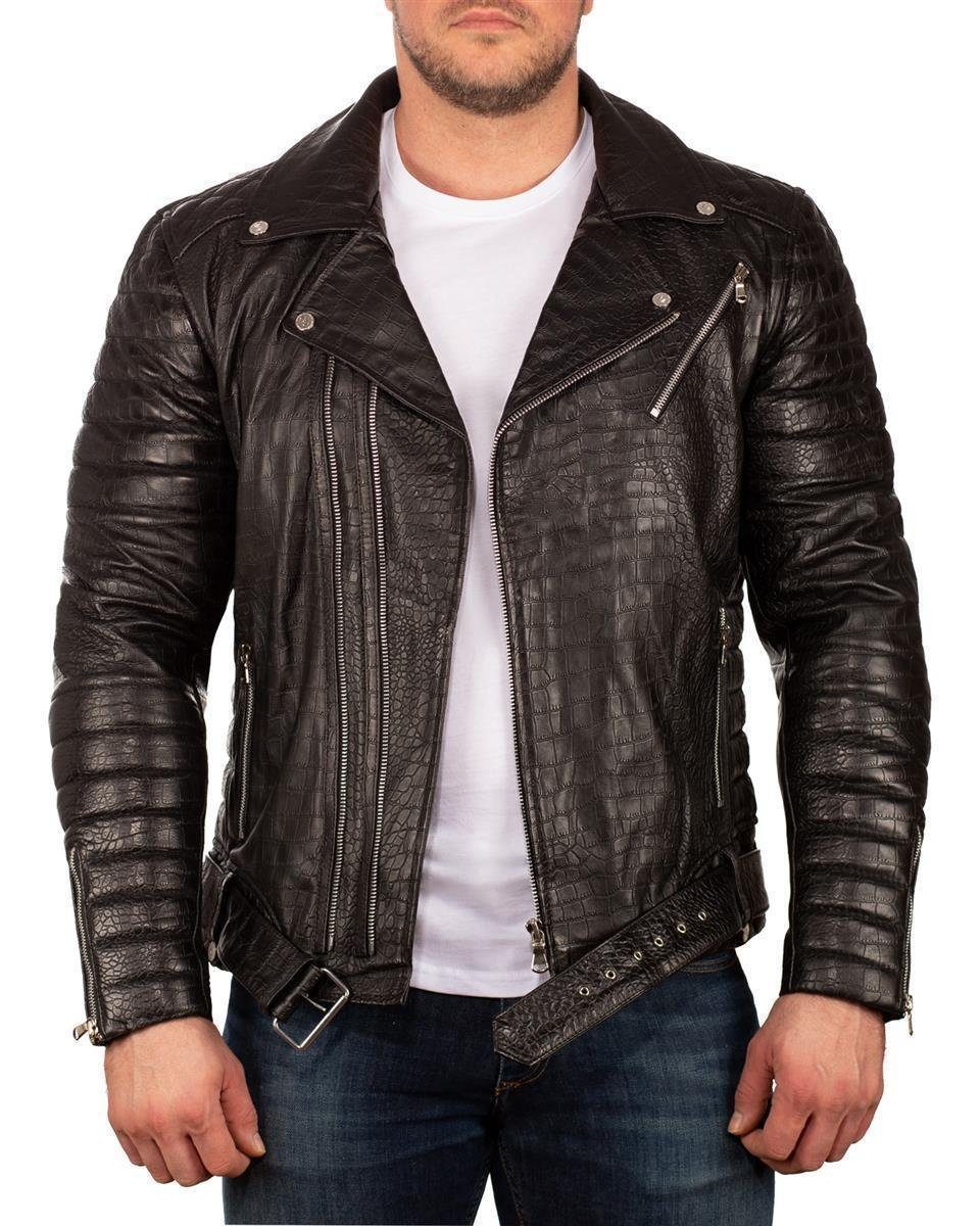 Reichstadt Jacke Herren ECHTLEDER Lederjacke 20RS23LUX Reichstadt Krokodil im (1-St) Style