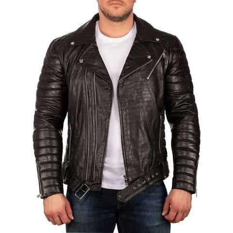 Reichstadt Lederjacke Reichstadt Herren ECHTLEDER Jacke 20RS23LUX (1-St) im Krokodil Style