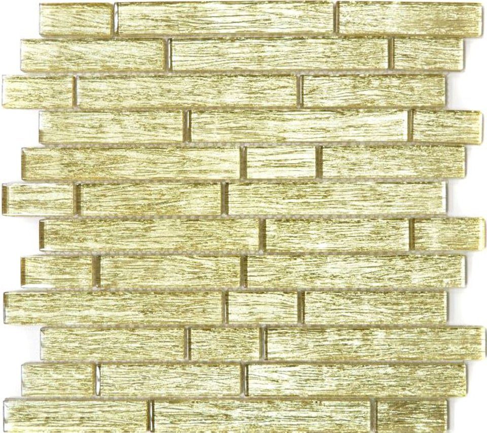 Crystal glänzend gold Mosaikfliesen Mosaikfliesen 10 Mosani / Matten Glasmosaik