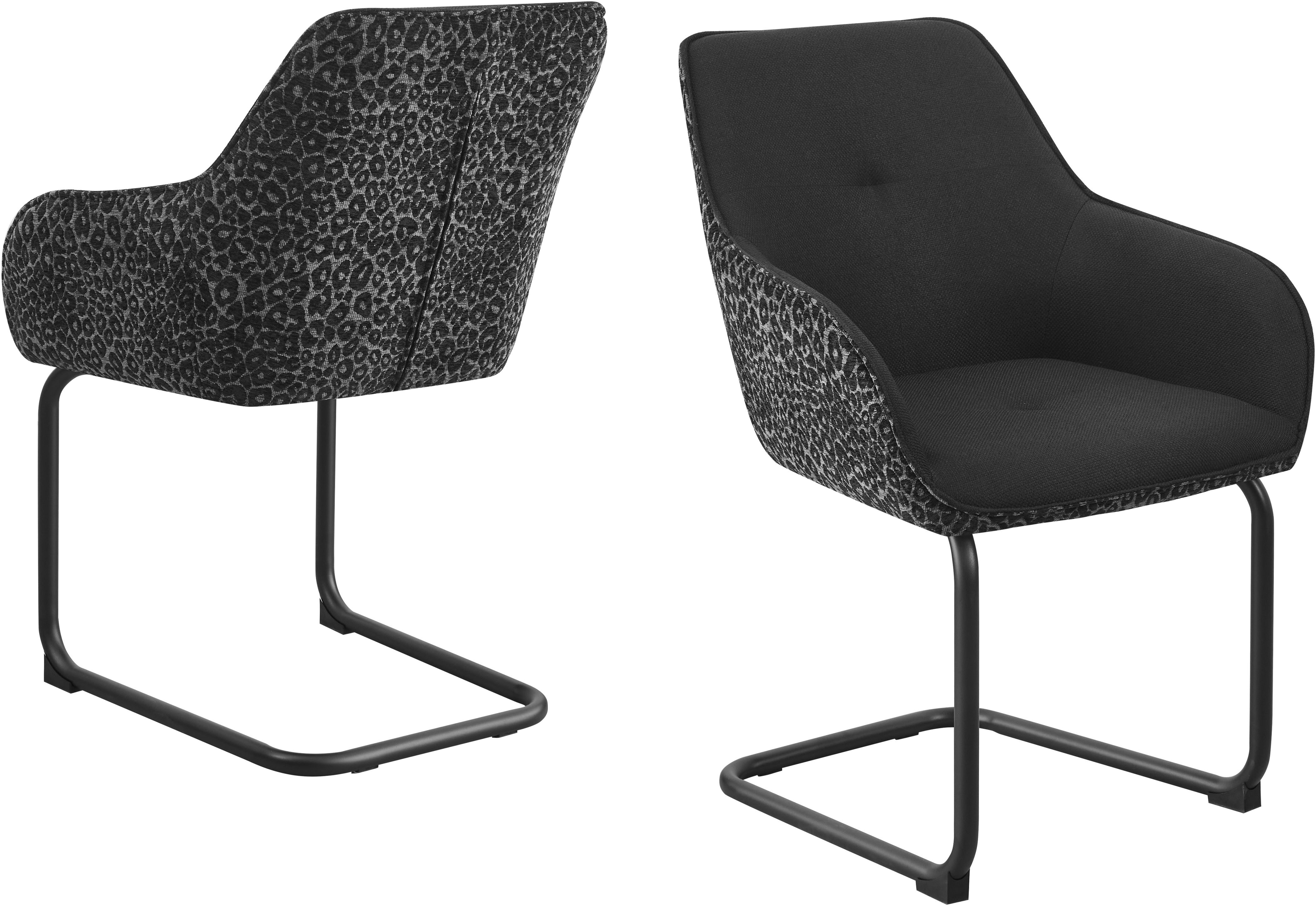 OTTO home Freischwinger Albany (Set, 2 St), moderner Freischwinger mit Leopardenlook und hochwertigem Webstoff