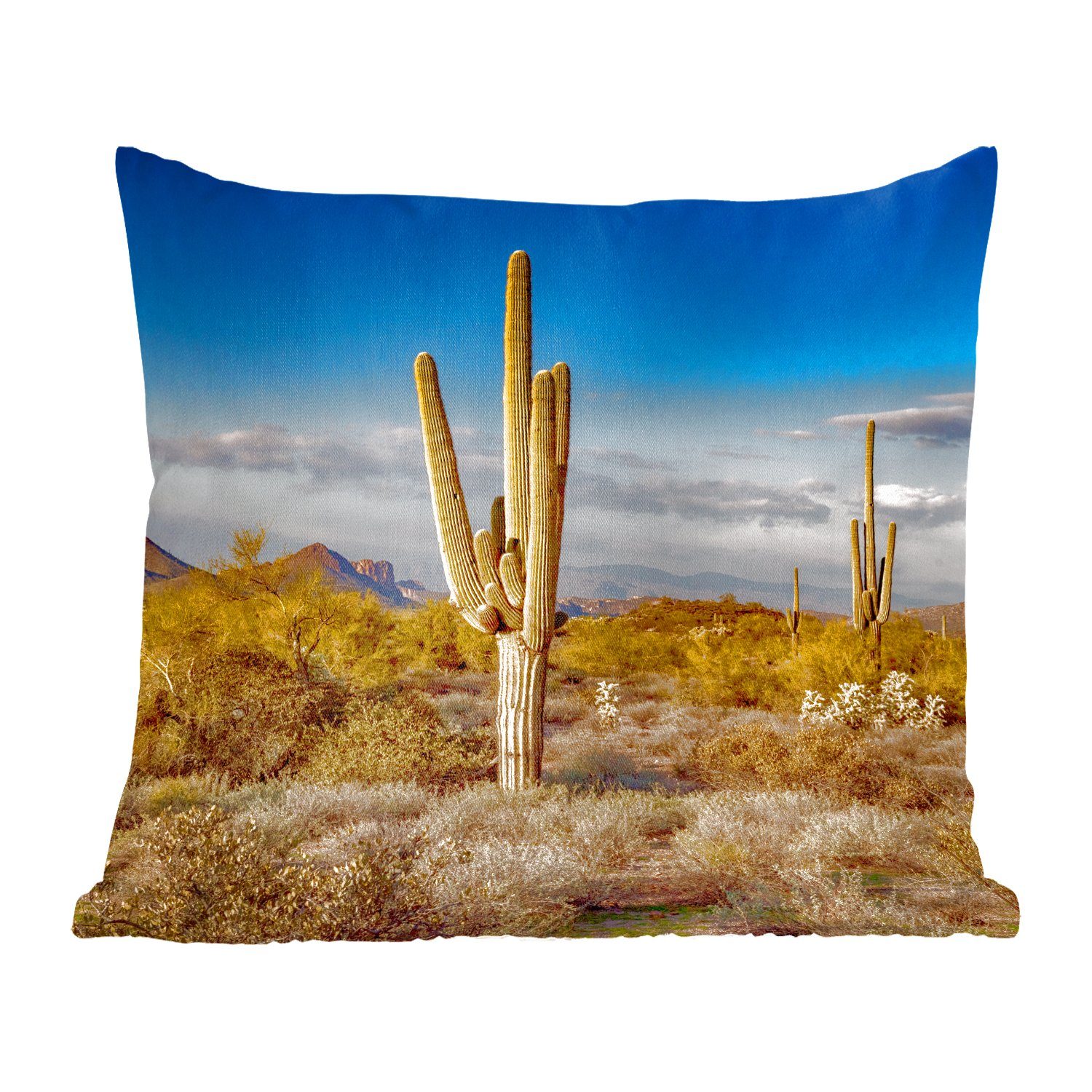 MuchoWow Dekokissen Kaktus bei Sonnenuntergang in Arizona, Zierkissen mit Füllung für Wohzimmer, Schlafzimmer, Deko, Sofakissen