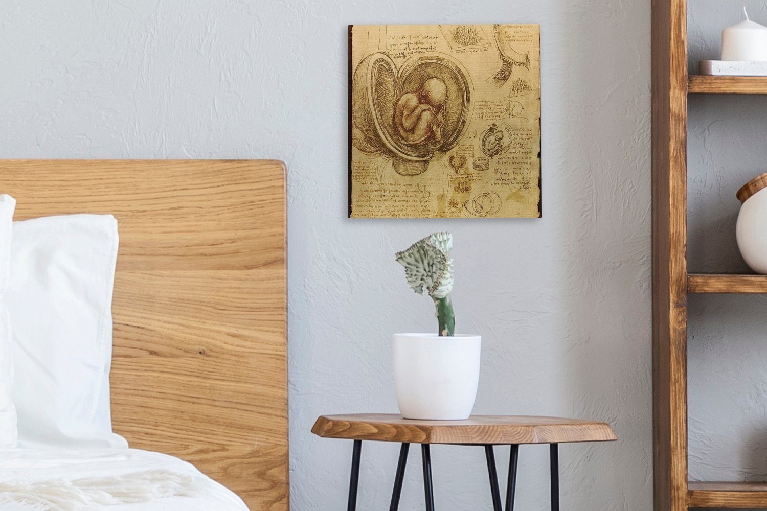 für Leinwandbild Wohnzimmer Bilder da (1 Leonardo - im St), Vinci, Mutterleib Schlafzimmer OneMillionCanvasses® Baby Leinwand