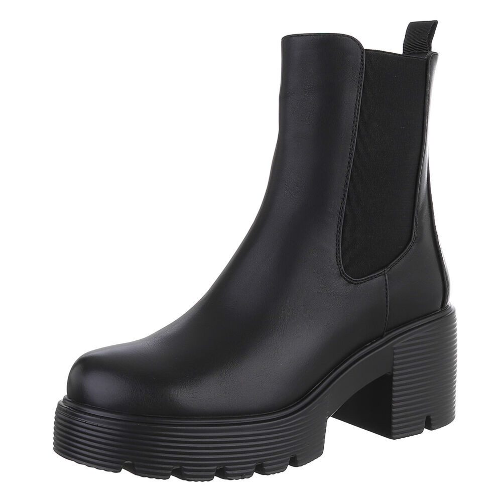 Ital-Design Modische Chelsea-Boots mit Blockabsatz für Damen Plateaustiefel günstig online kaufen