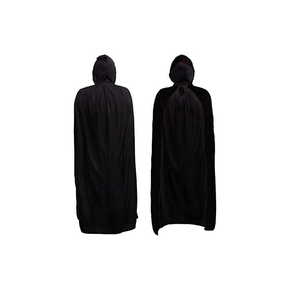 Fries Vampir-Kostüm Vampir Cape Umhang Kapuze Schwarz Halloween Karneval Gr 80 - 180 cm, Mit Kapuze