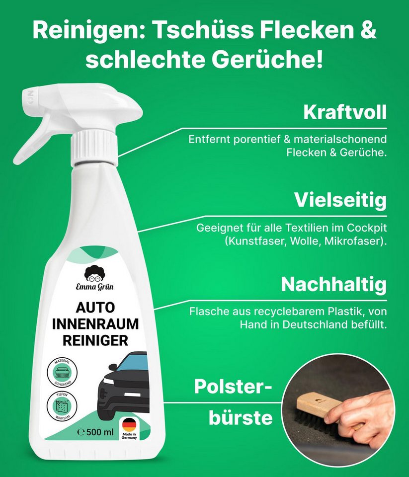 Thumbnail - Emma Grün Auto Innenreinigung Set mit Reiniger & Pflege Allzweckreiniger