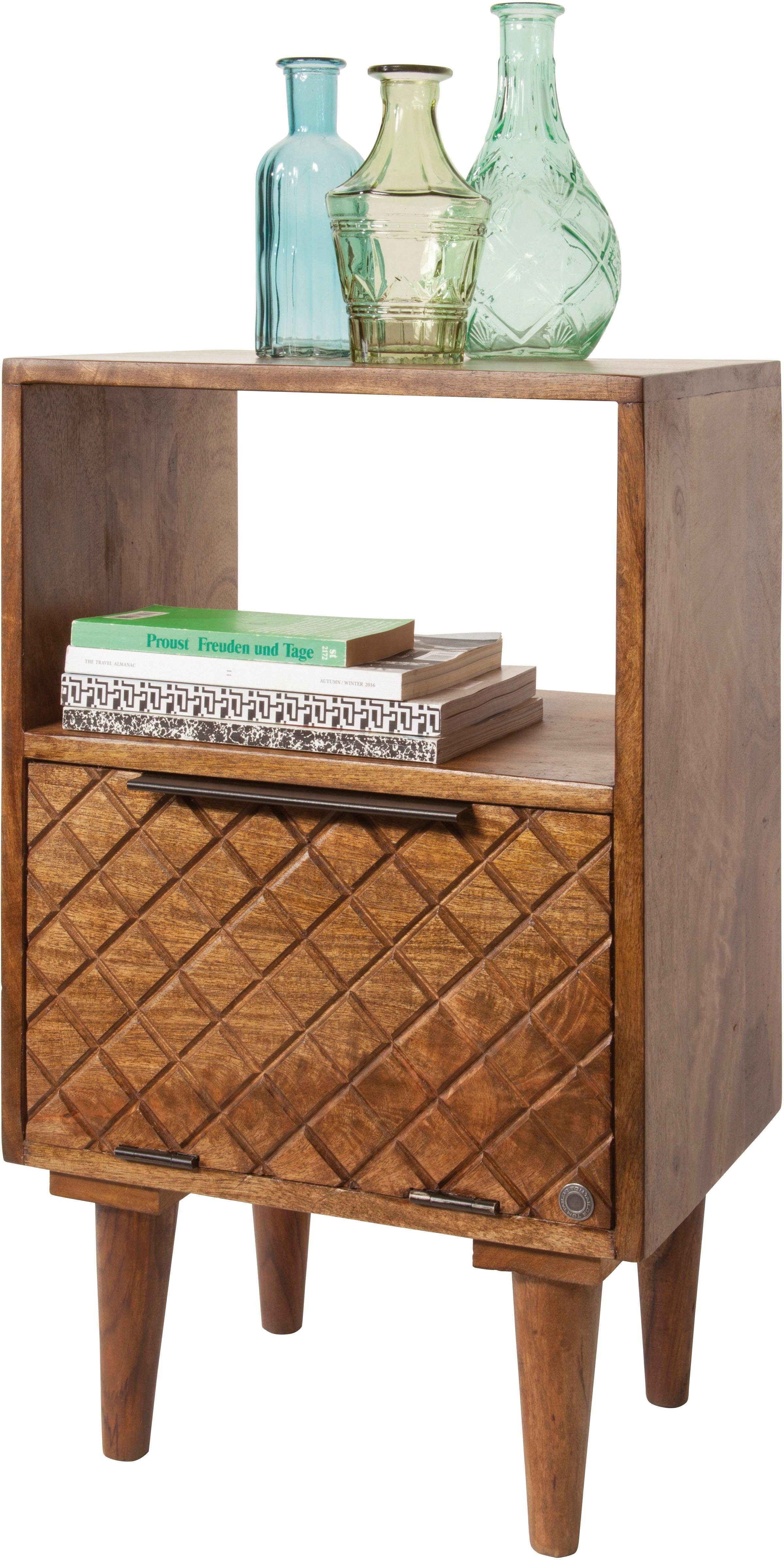 TOM TAILOR Kommode »T-PATTERN SMALL CABINET« aus Mangoholz, mit 1 Klappe - TOM TAILOR