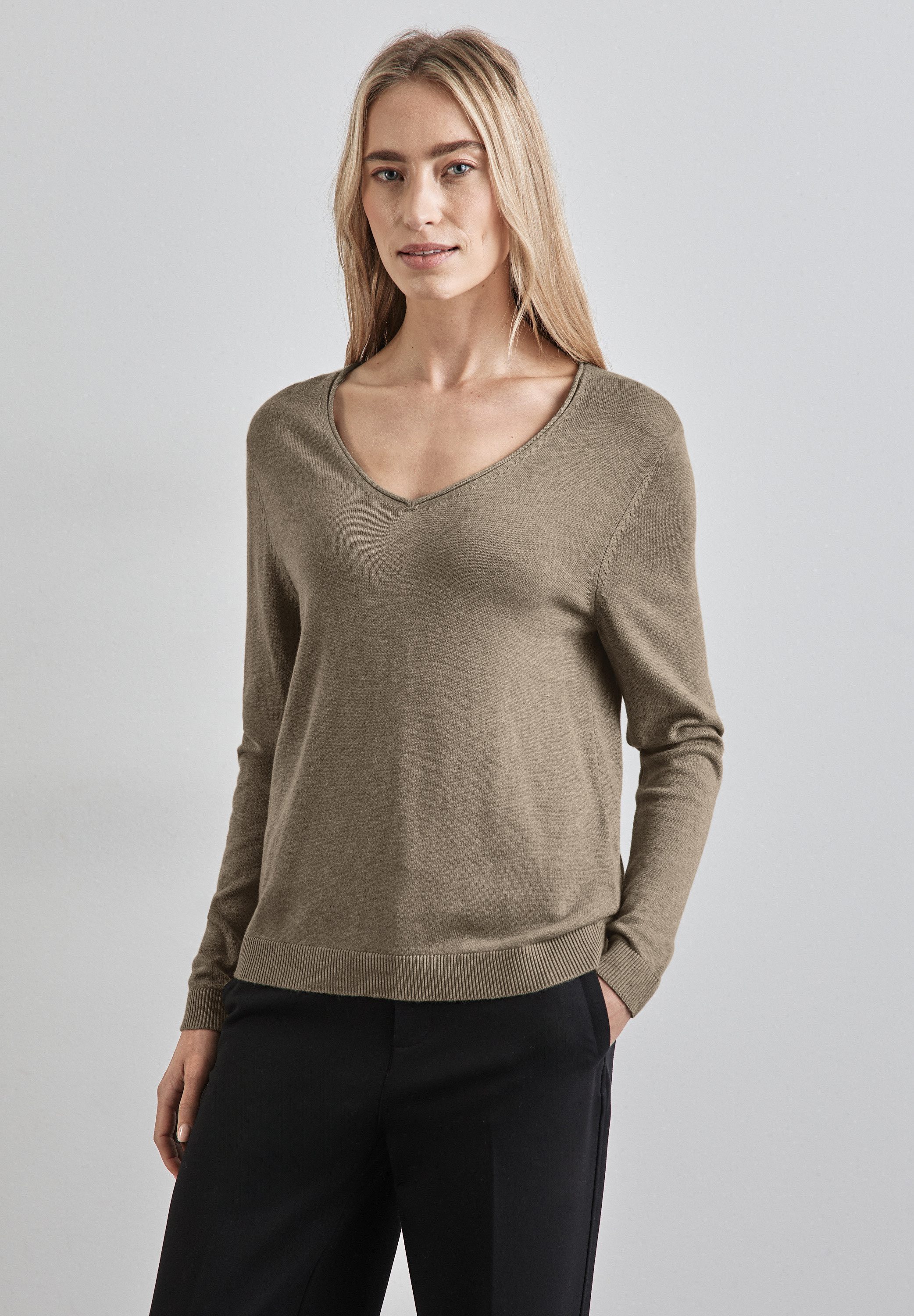 STREET ONE Strickpullover, mit V-Ausschnitt günstig online kaufen