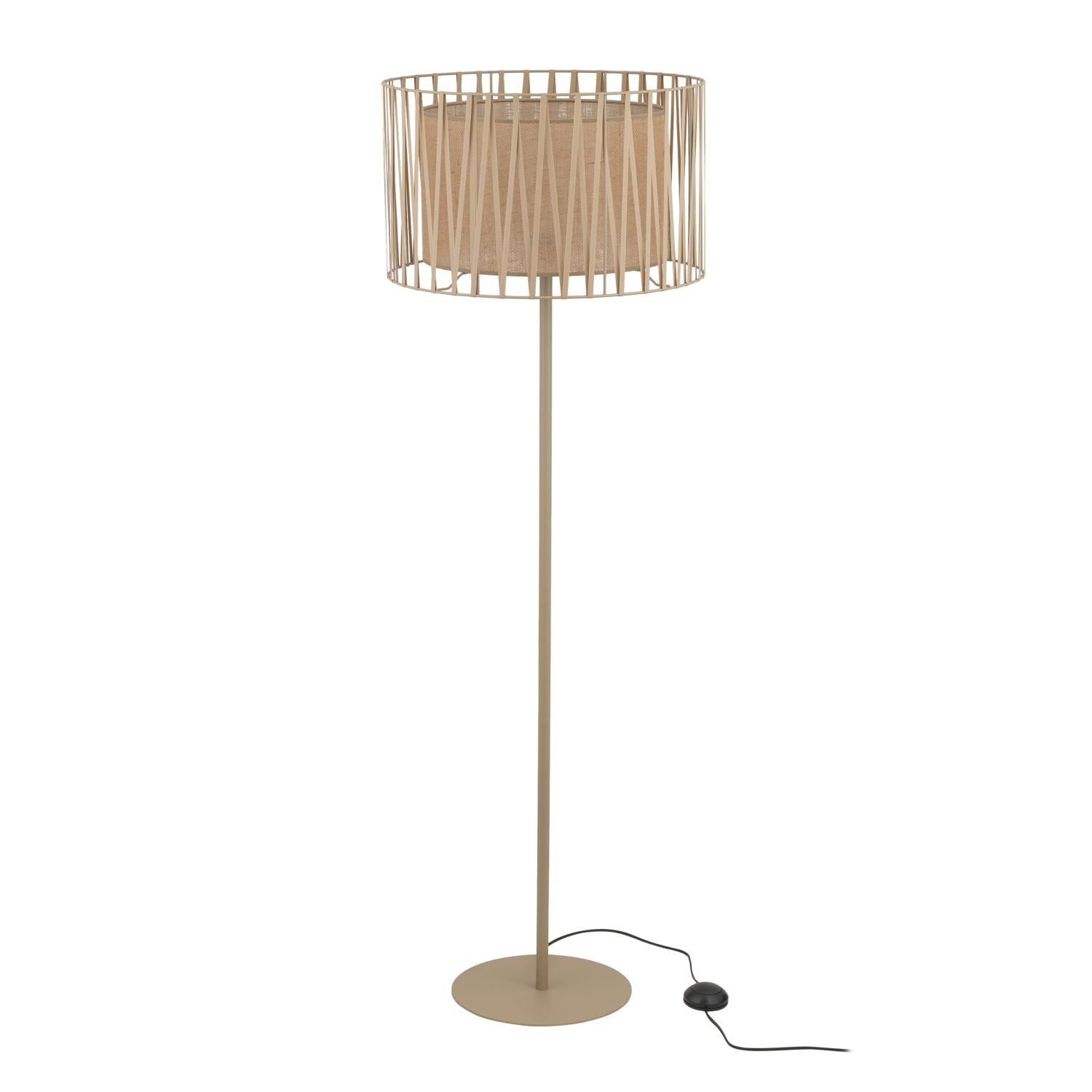 Licht-Erlebnisse Stehlampe MINA, ohne Leuchtmittel, Metall E27 158 cm hoch Sandfarben rund Modern