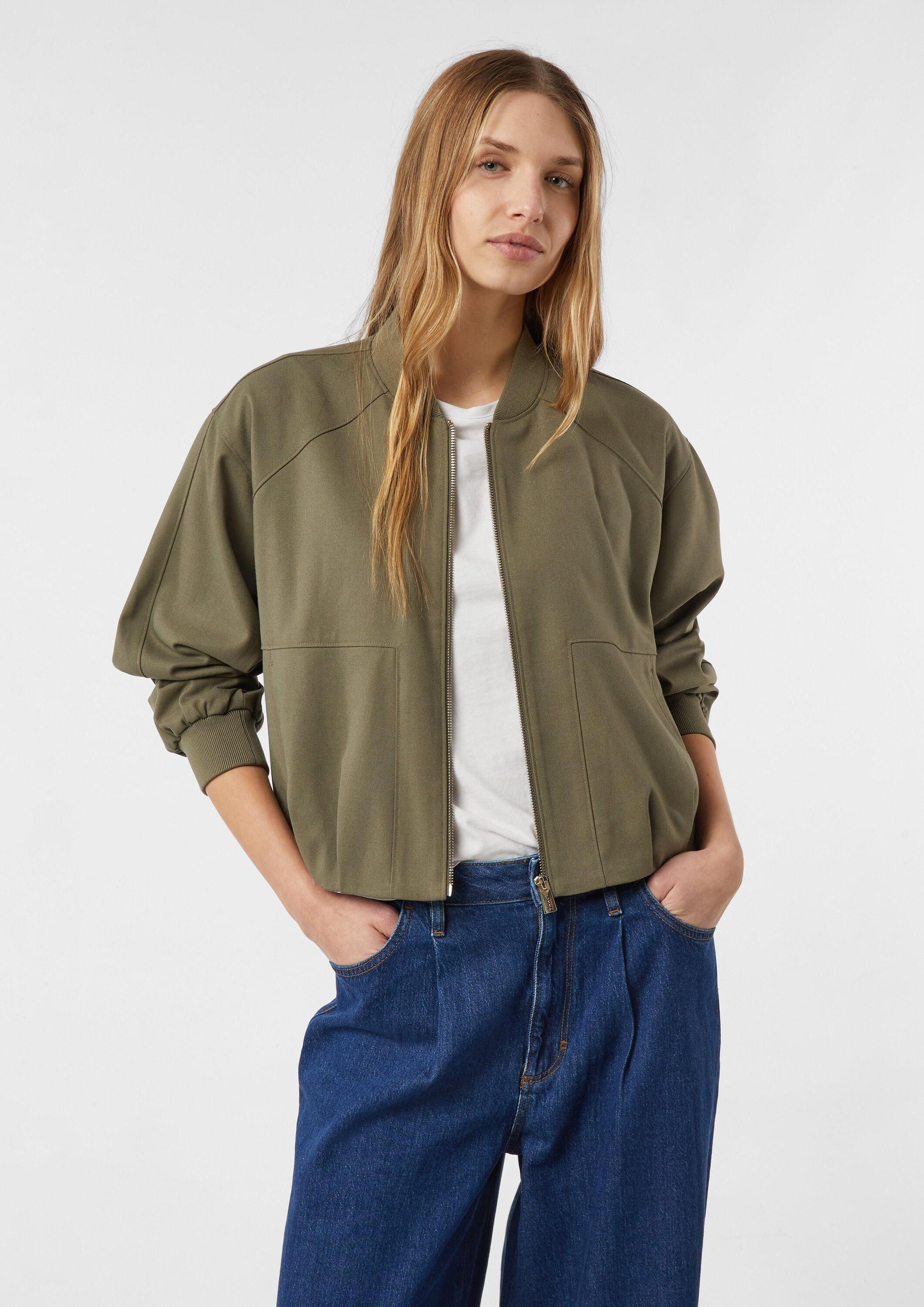 comma Funktionsjacke Indoor-Jacke Blouson aus Twill mit Faltendetails