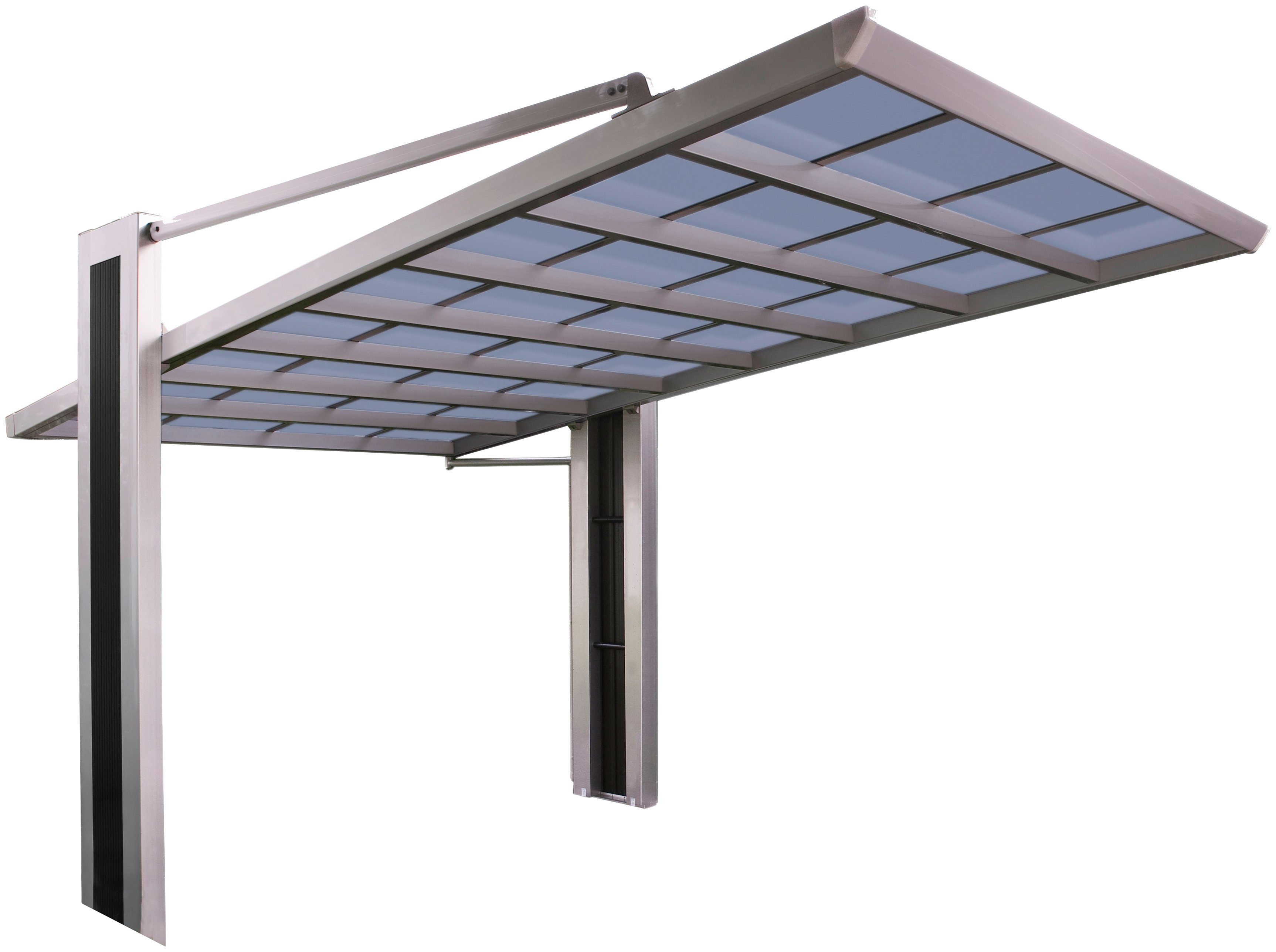 cm, Einzelcarport Aluminium Typ 245 Typ BxT: 150 cm Sonderhöhe-Edelstahl-Look, 245x579 2558 Einfahrtshöhe, Ximax My-Port