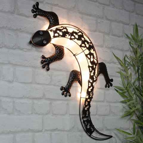 HI Außen-Wandleuchte LED-Solar-Außenwandleuchte Gecko