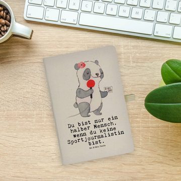 Mr. & Mrs. Panda Notizbuch Sportjournalistin Herz - Transparent - Geschenk, Adressbuch, Skizzenb Mr. & Mrs. Panda, Handgefertigt