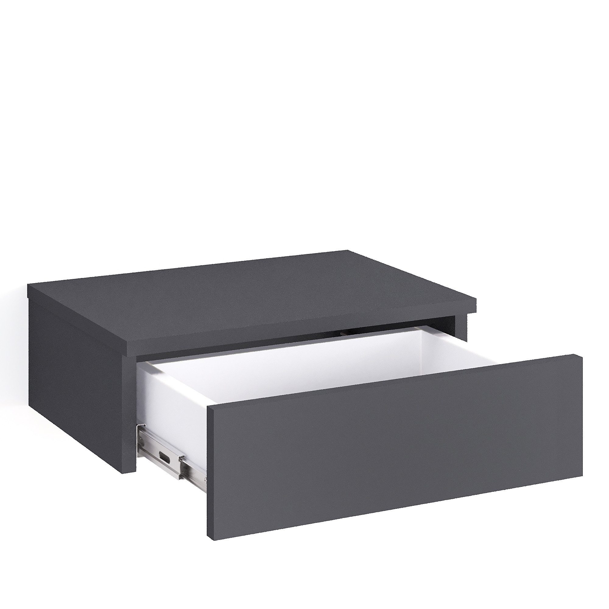 KOMTO Wandregal mit Schublade 2er Set Nachttisch Wandschublade Monaco 2 pcs, Wandschublade Nachtschrank Hängend, Monaco 46 x 30 x 15 cm – Bild 3 von 5