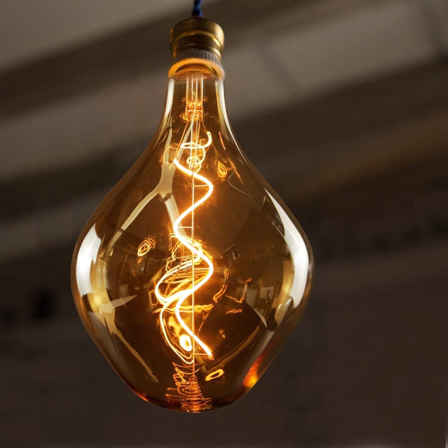 ZMH LED-Leuchtmittel Große Unregelmäßige E27 4W Glühlampe in Ungewöhnlicher Form, E27, 1 St., 2200k, Goldfarbe Beleuchtung für Haus Café Bar Restaurant