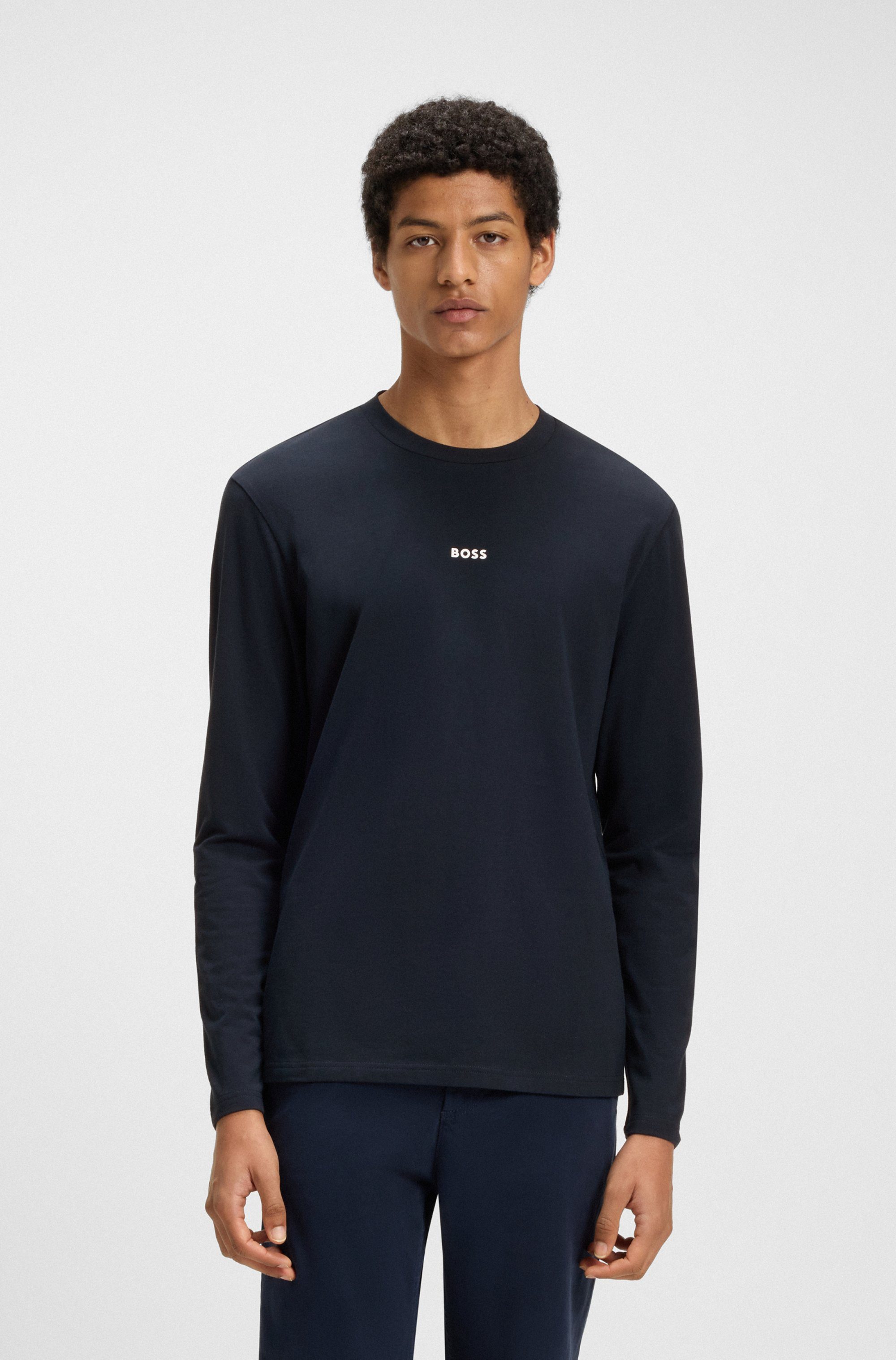 BOSS ORANGE Langarmshirt TChark mit Logo-Schriftzug günstig online kaufen