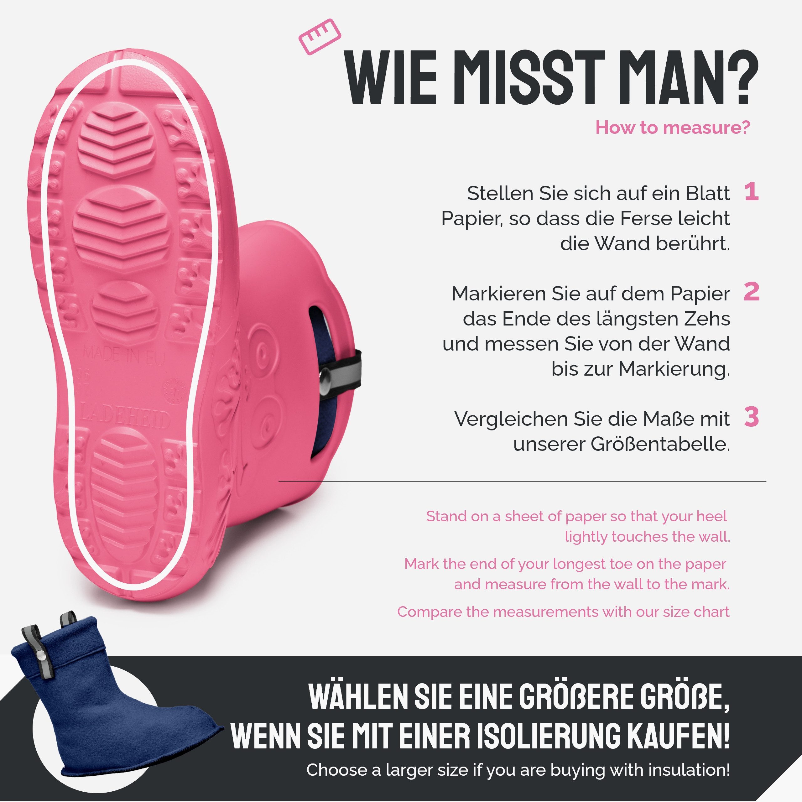 Ladeheid Damen federleichte EVA Gummistiefel Regenschuhe gefüttert LA-CA-23 günstig online kaufen