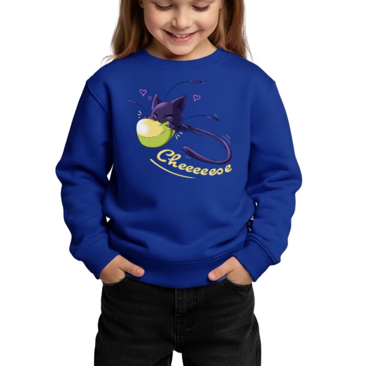 Spreadshirt Sweatshirt Miraculous Plagg Liebt Käse Camembert Kinder Premium Pullover (1-tlg)