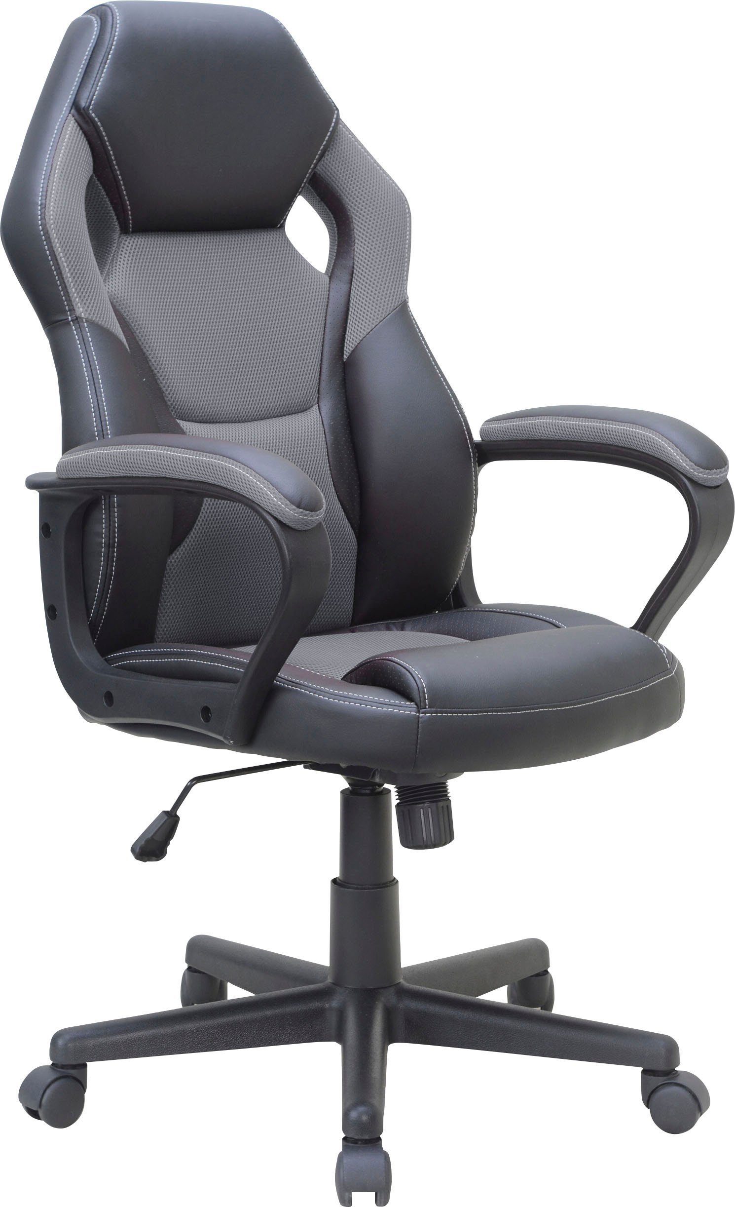 Manta, Gamingtisch Chefsessel grau/schwarz passend Homexperts Tron zum Gamingchair