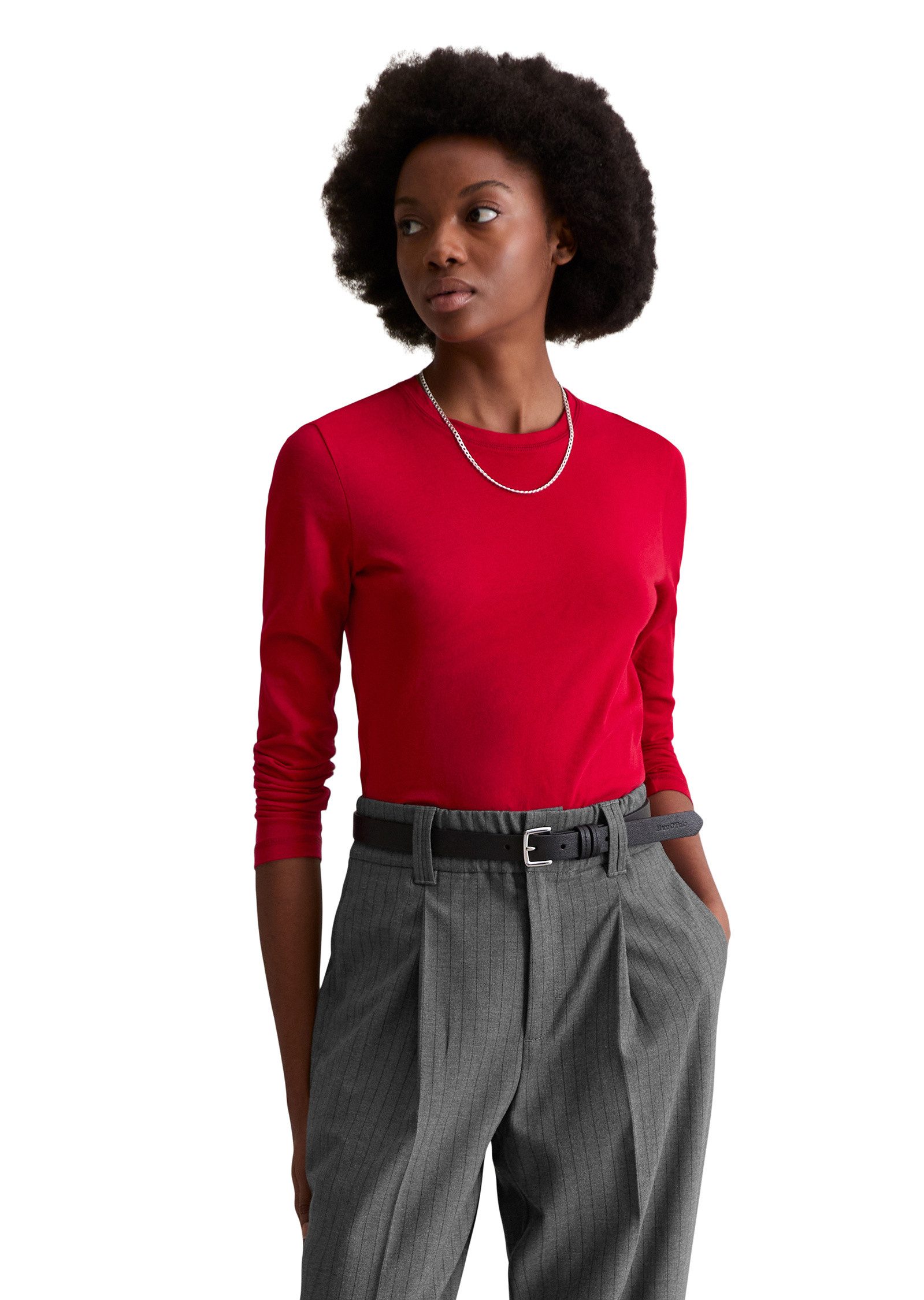 Marc O'Polo DENIM Langarmshirt aus softem Bio-Baumwoll-Mix günstig online kaufen