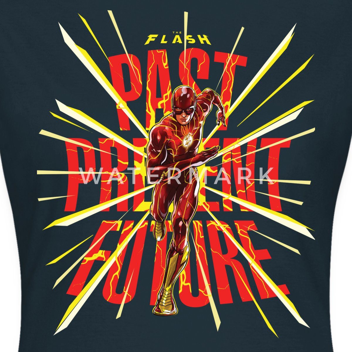 Spreadshirt T-Shirt The Flash Past Present Future Frauen T-Shirt (1-tlg) Slim Fit, fällt klein aus