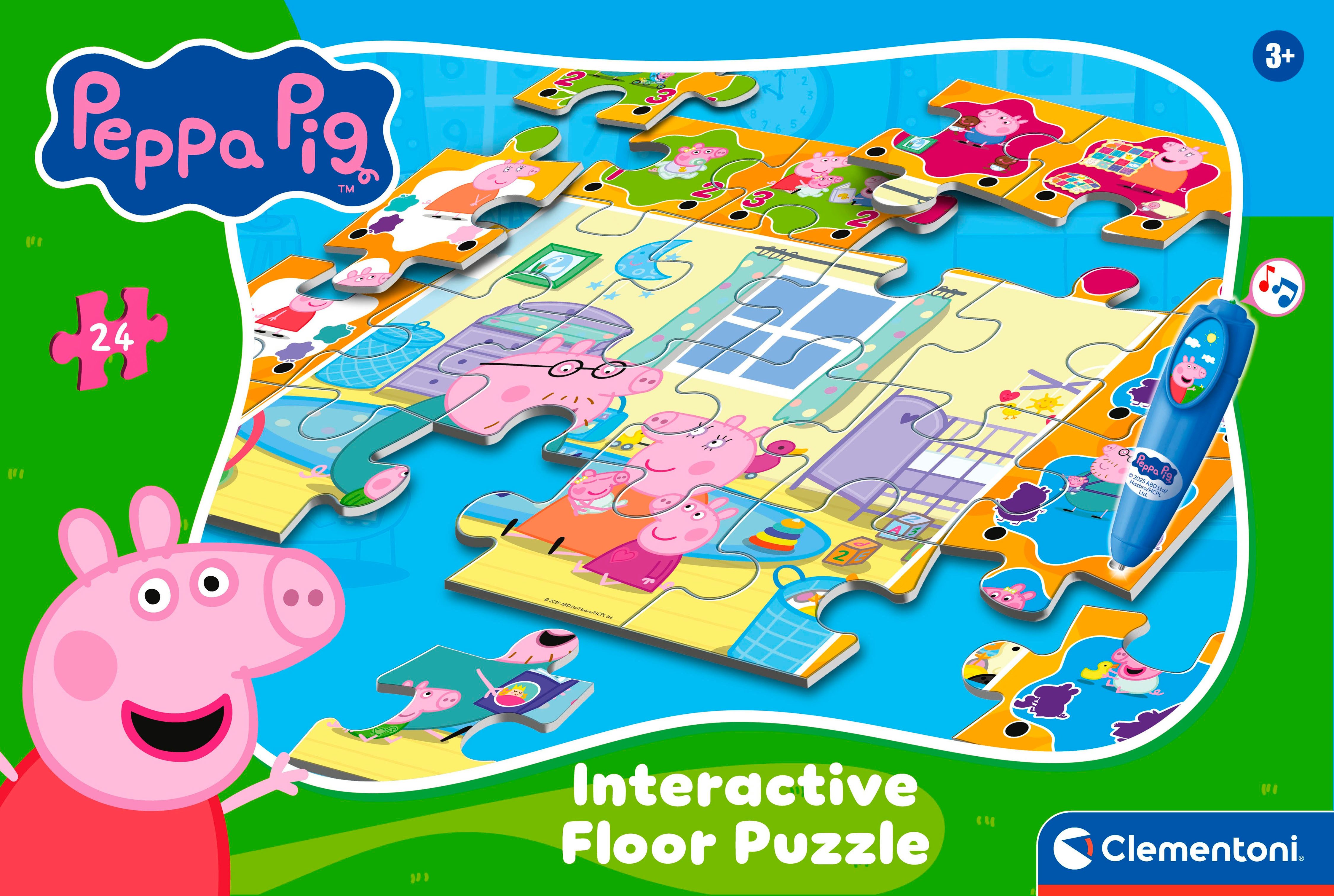 Clementoni® Puzzle Quiz-Bodenpuzzle - Peppa Pig, 24 Puzzleteile, Made in Europe
