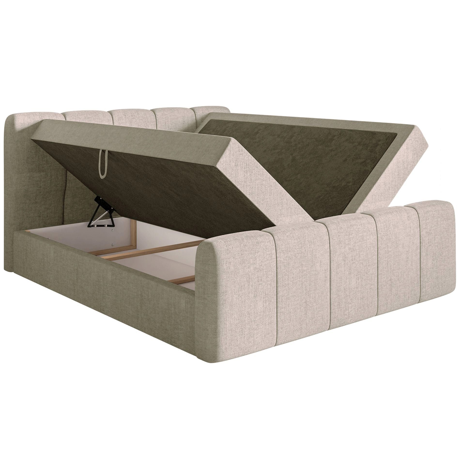Selsey Boxbett CLOUDY II, Polsterbett mit Bettkasten, Matratze & Topper, Bouclé oder Chenille
