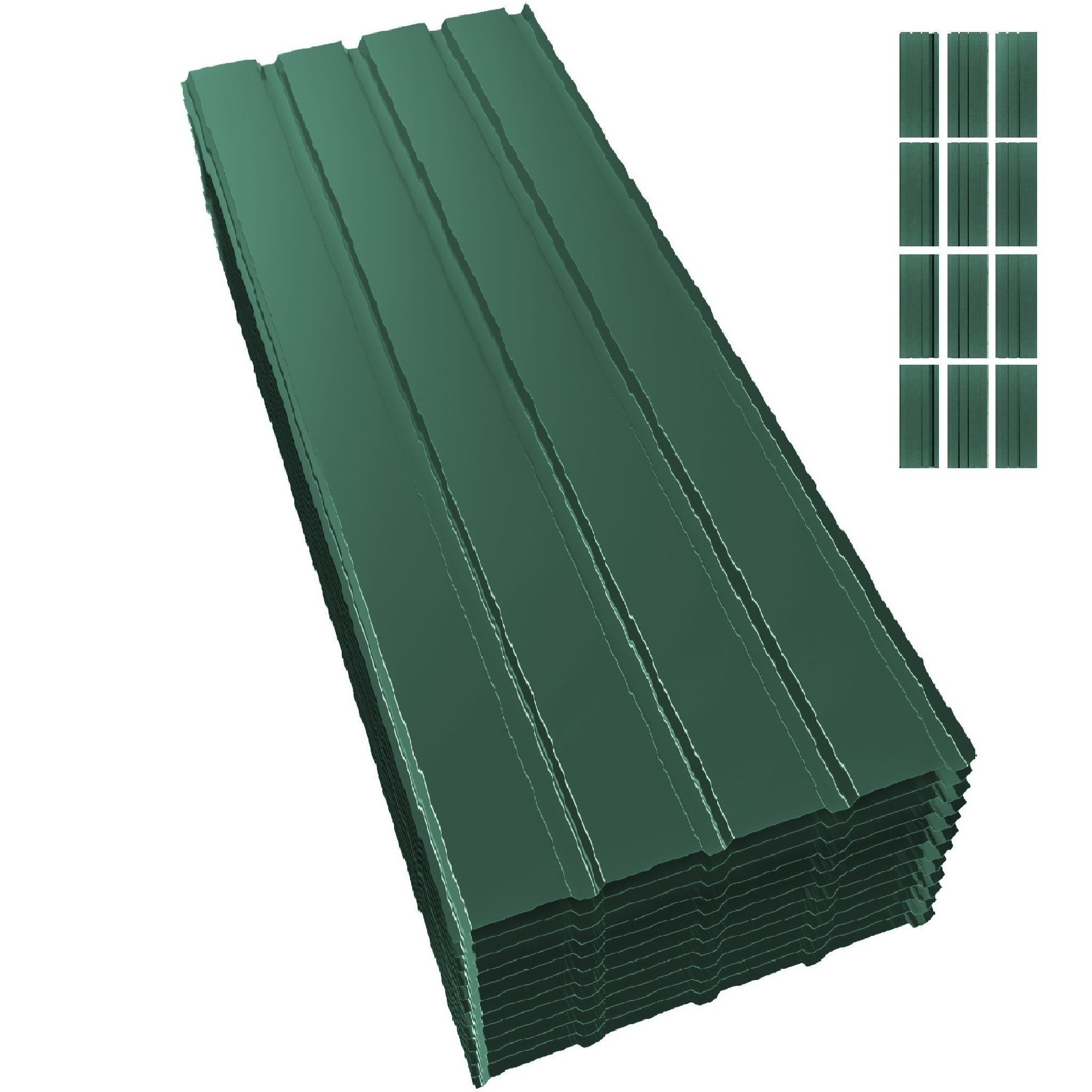 Mondeer Wellplatte Dachplatten(12-tlg), (12-St), 12x Trapezblech 115cm x 45cm verzinkt Profilblech Dachblech