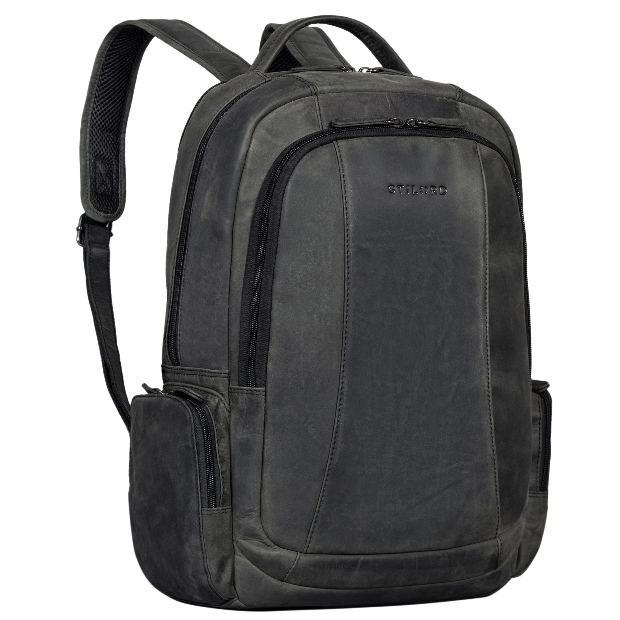 STILORD Notebookrucksack "Waldo" Lederrucksack mit Laptopfach 17,3 Zoll Damen und Herren