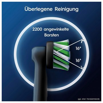 Oral-B Aufsteckbürsten Cross Action - Clean Maximiser Schwarz Edition - 8er Pack, X-förmige Borsten