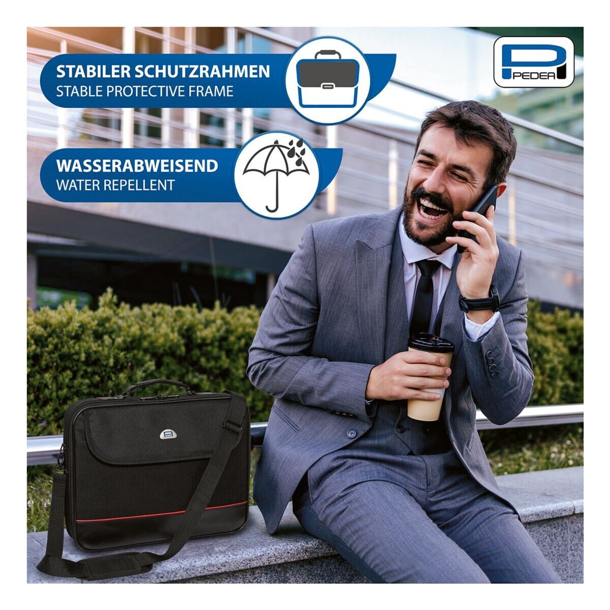 PEDEA Laptoptasche Trendline, 15,6", mit abnehmbarem Schultergurt