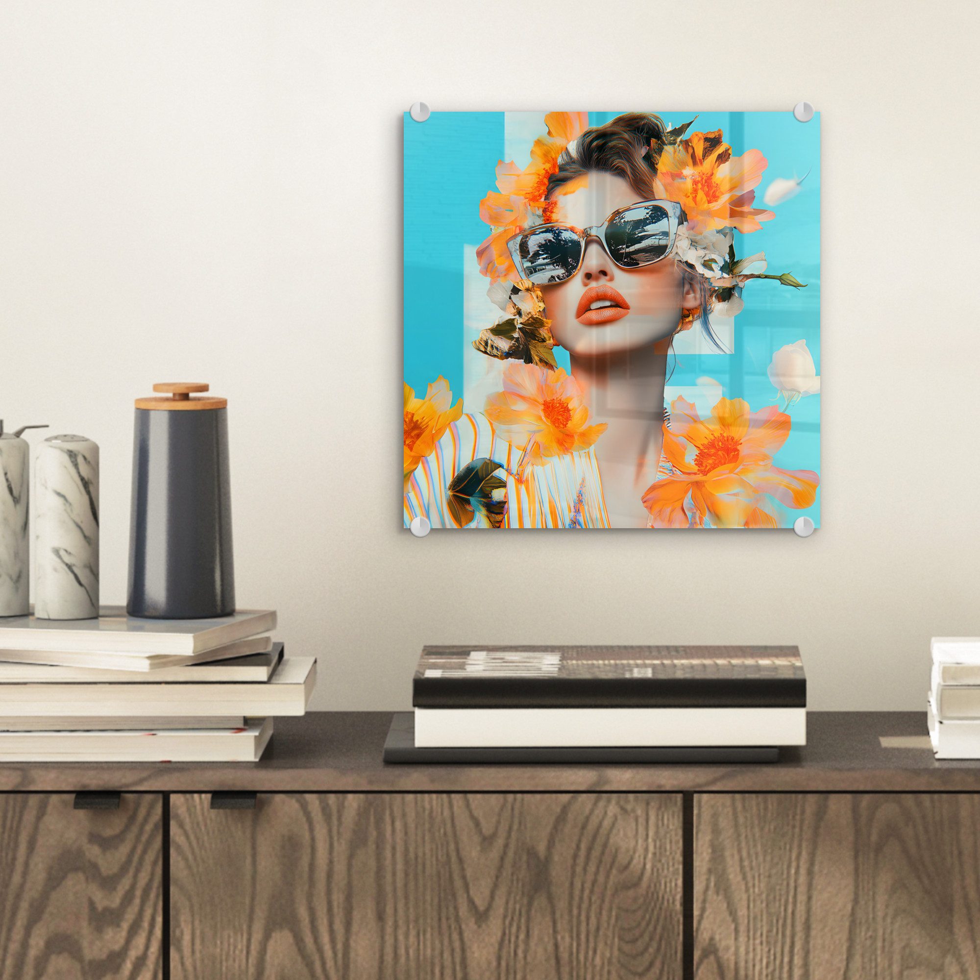 MuchoWow Acrylglasbild Blumen - Frau - günstig online kaufen