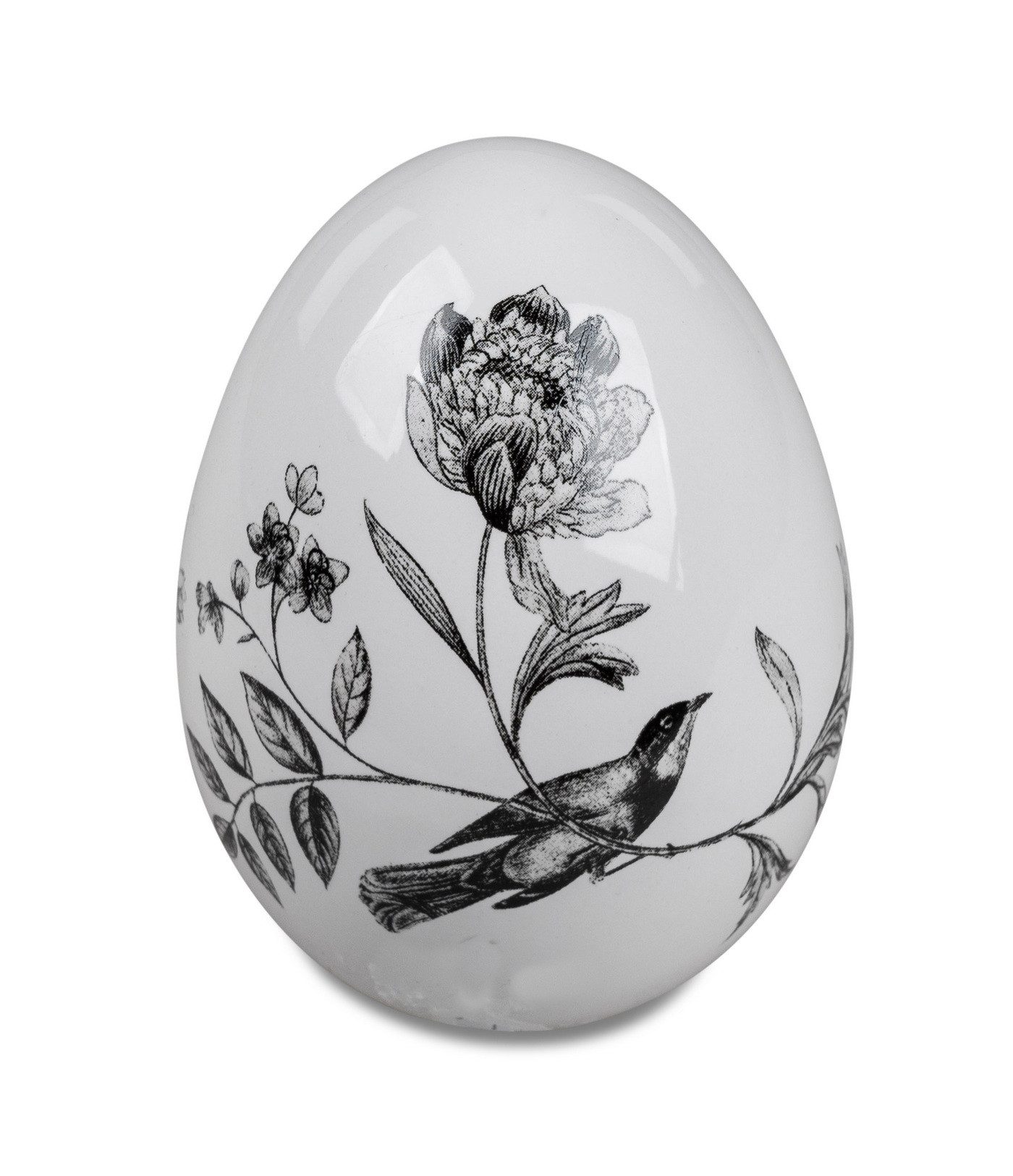 Osterei Deko Ei mit Vogel Blumen Design Dekoei Oster Deko Eier Figur Skulptur