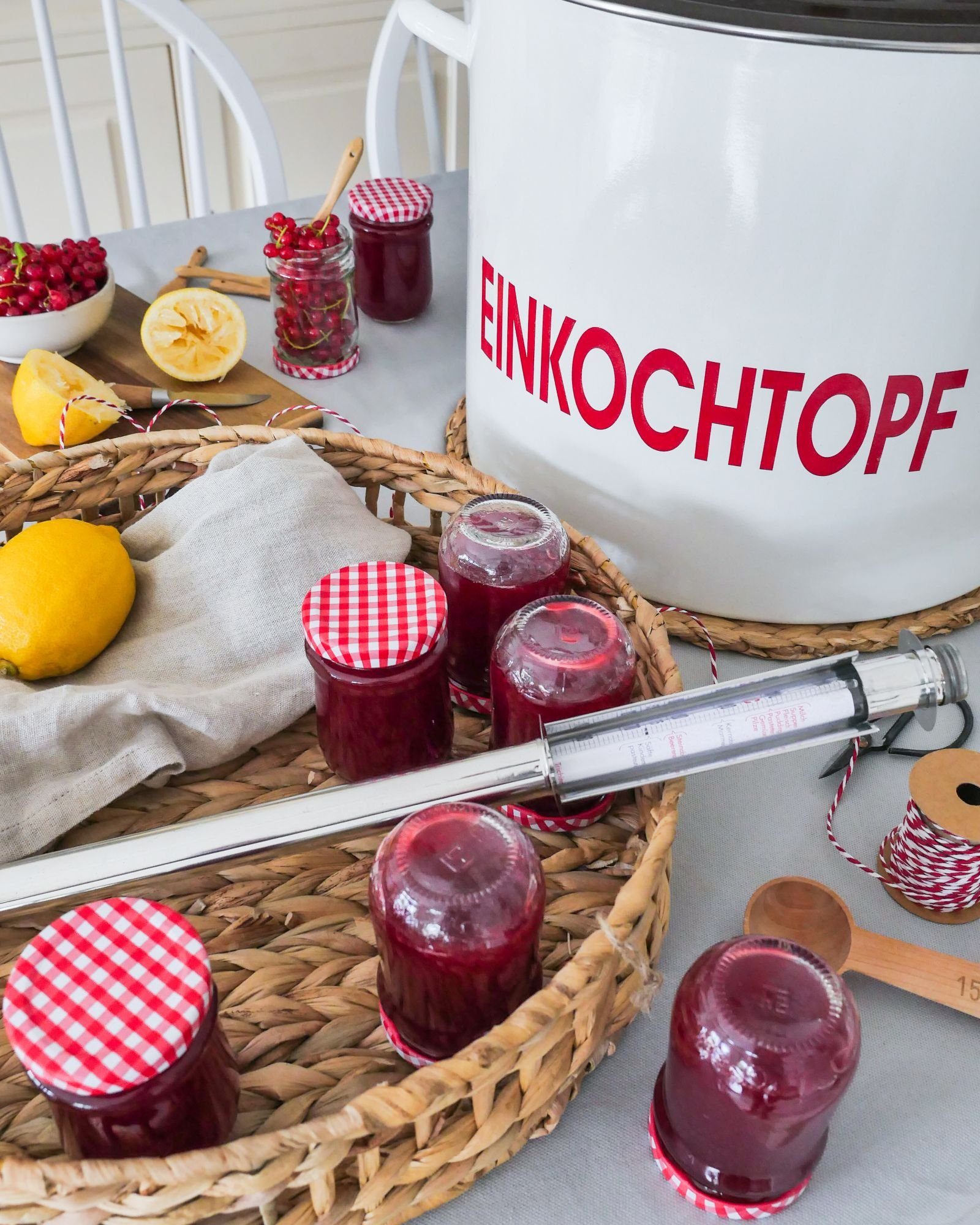 Thermometer-Öffnung Einkochtopf, Emaillierter Marmelade, für (1-tlg), Einkocher culinario