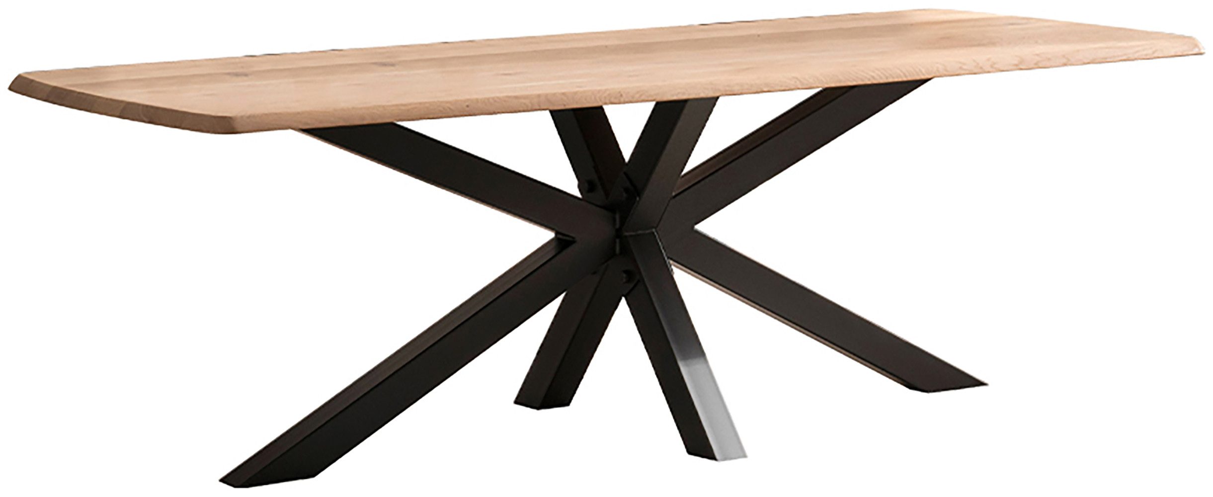 Home affaire Esstisch Ottawa, moderner Esstisch aus massiver Eiche mit robustem Metallgestell