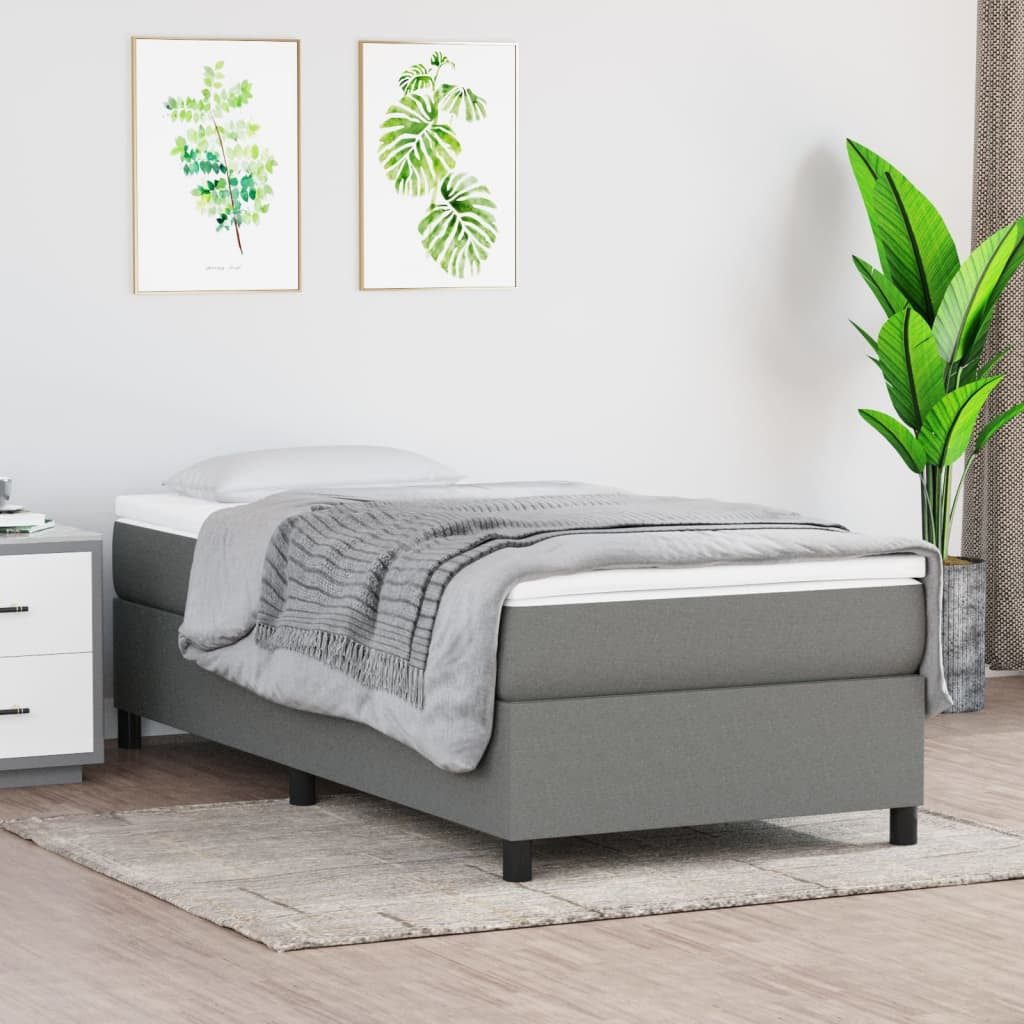 vidaXL Bettgestell, Bettrahmen Dunkelgrau 90x190 cm günstig online kaufen