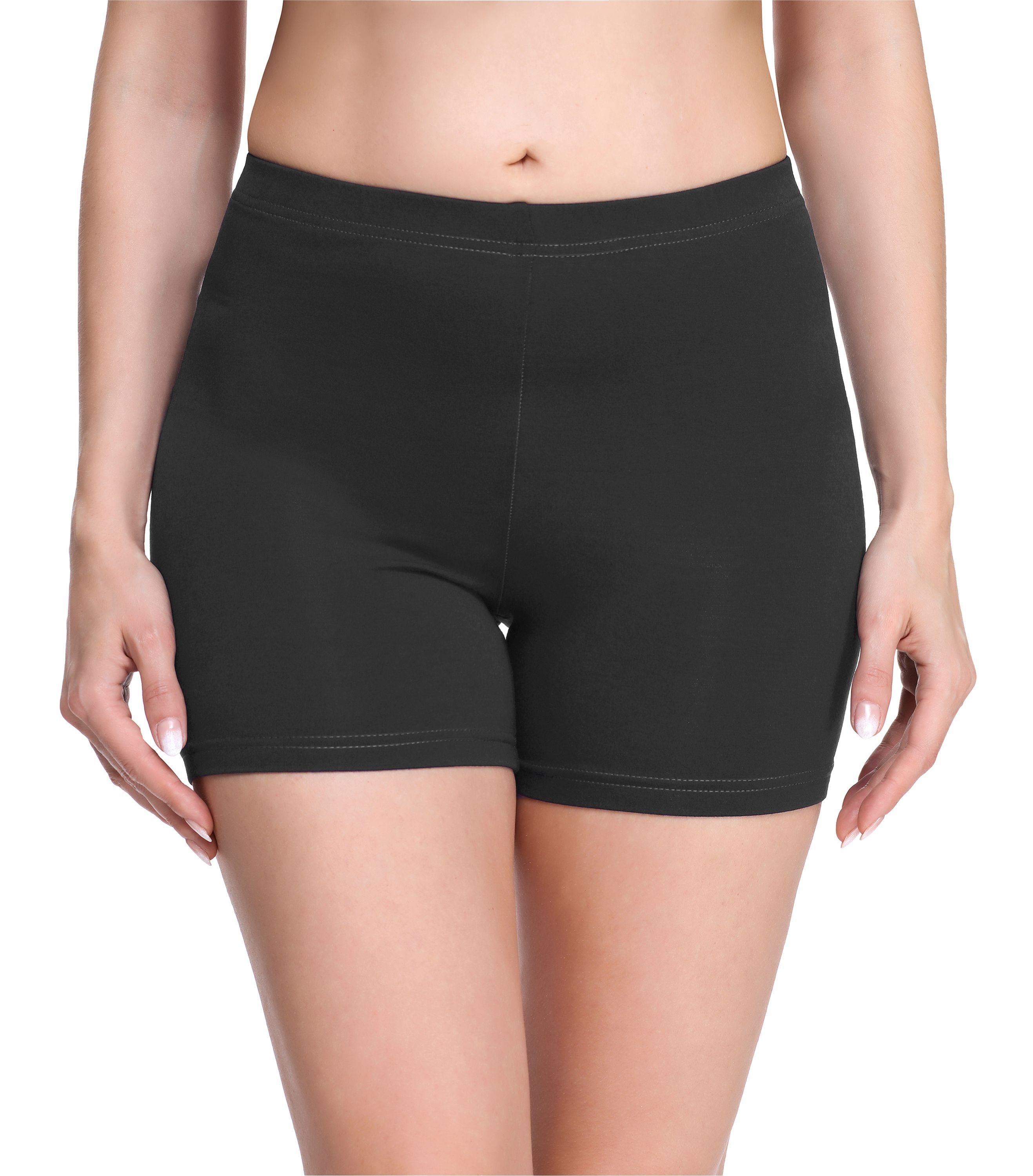 Hotpants Boxershorts Unterhose Merry Shorts Damen (1-tlg) Bund Style elastischer Leggings Radlerhose MS10-283 Graphite