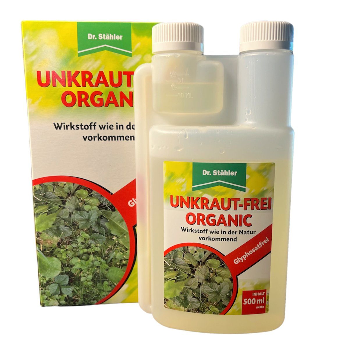 Dr. Stähler Unkrautbekämpfungsmittel 500 ml Unkraut-Frei ORGANIC glyphosatfrei Unkraut EX Totalherbizid, 500 ml