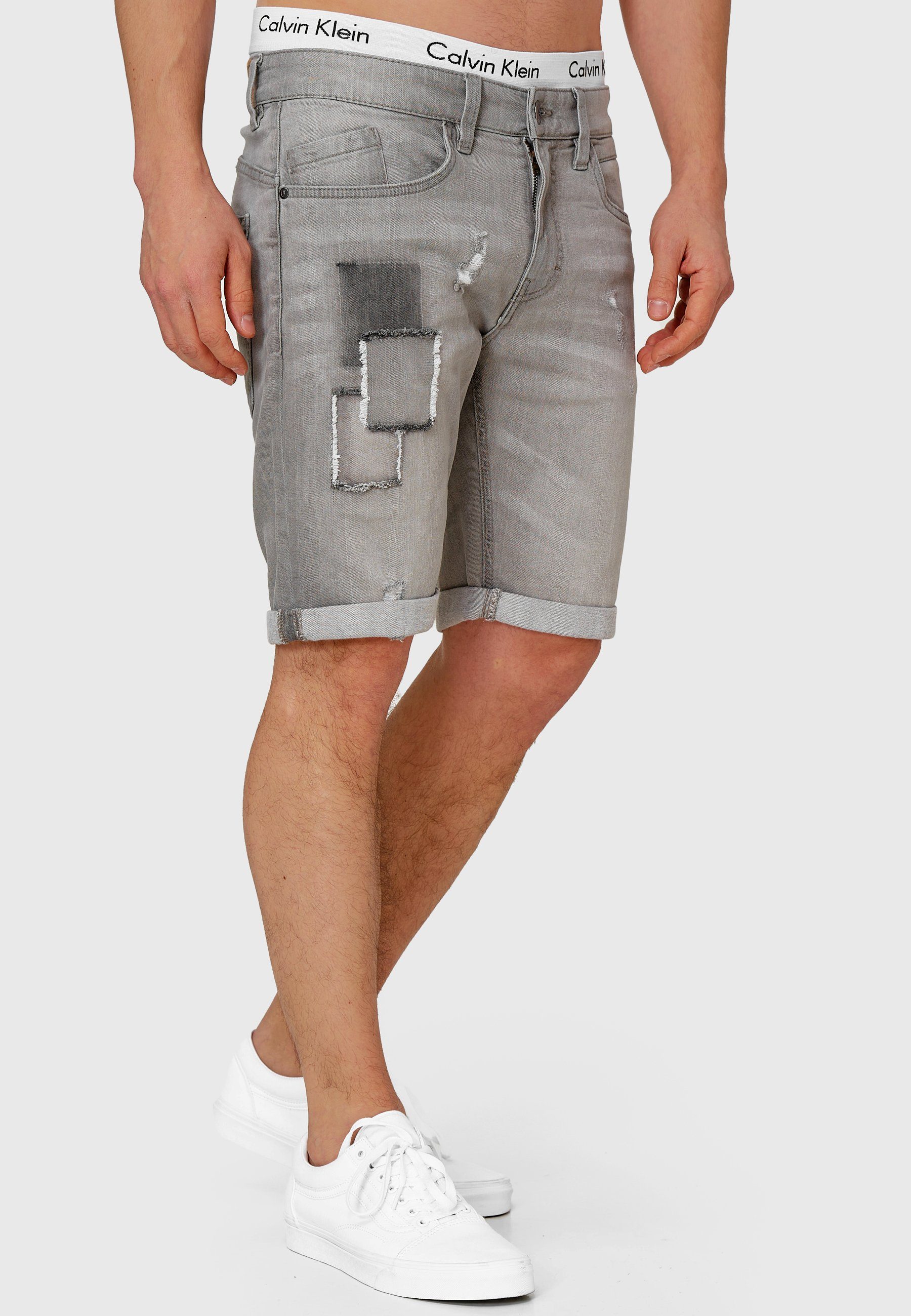 Indicode Jeansshorts Herren Roberts Jeans Shorts Herrenshorts aus elastischer Baumwoll-Qualität