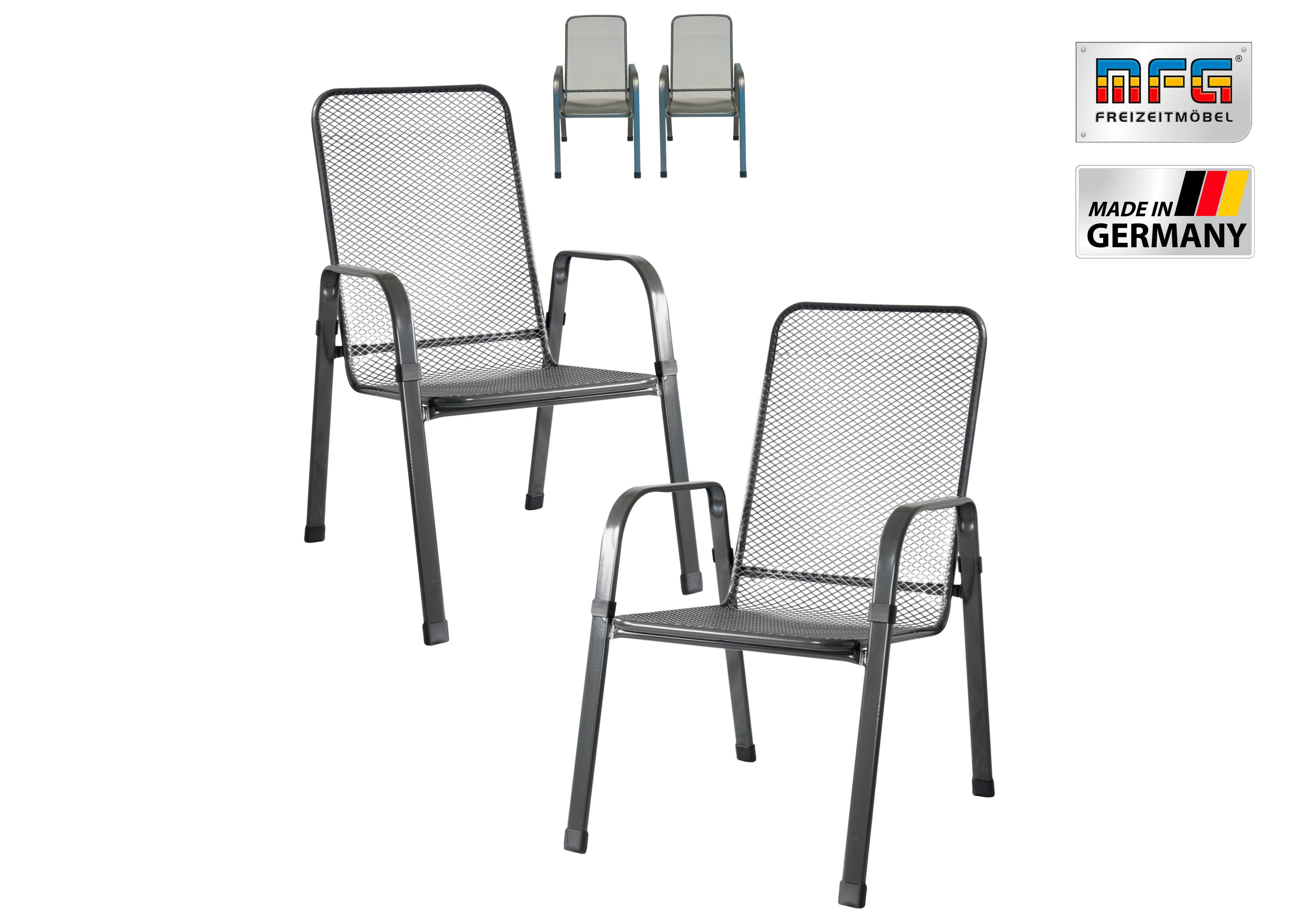 MFG Freizeitmöbel Stapelstuhl MFG Streckmetall-Stapelstuhl "Mec-Stor", 4-er Set (4 St)