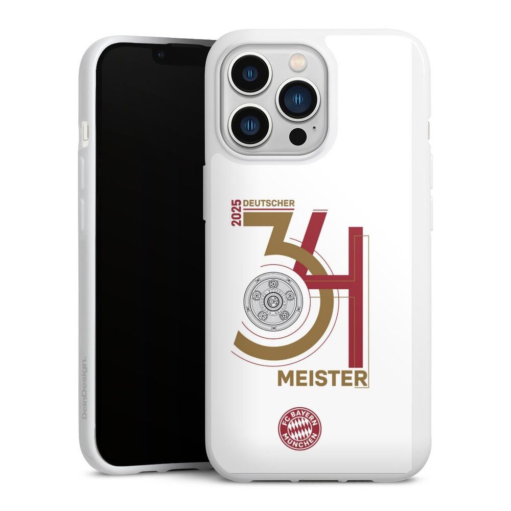 DeinDesign Handyhülle FC Bayern München Meister Offizielles Lizenzprodukt, Apple iPhone 13 Pro Silikon Hülle Bumper Case Handy Schutzhülle