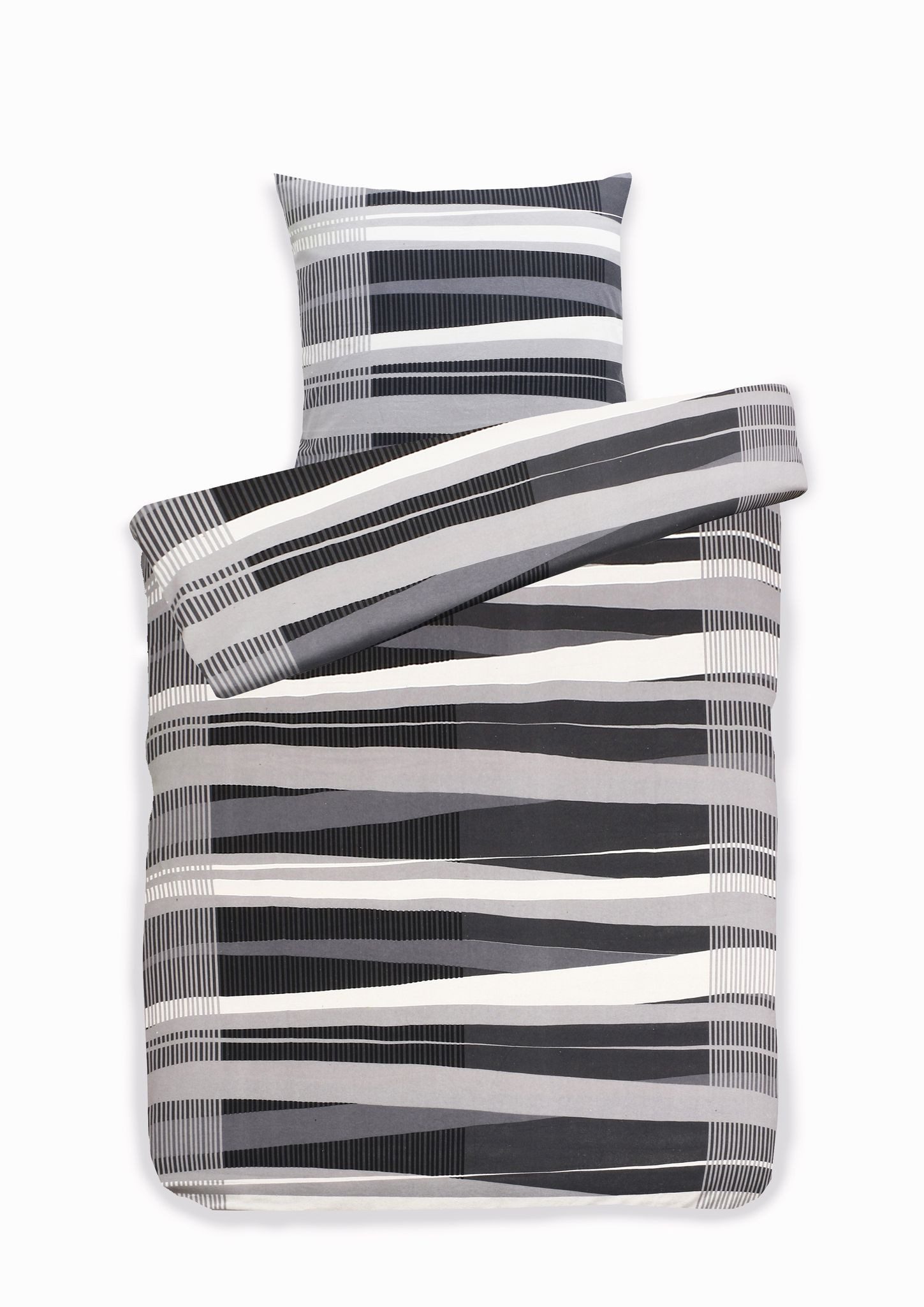 JACK Bettwäsche 135x200cm Zebra Geometrie Schwarz Weiß Grau, Biber, 2 teili günstig online kaufen