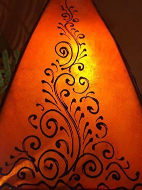 Marrakesch Orient & Mediterran Interior Stehlampe Hennalampe Rahaf 50cm, Marokkanische Leder Stehlampe