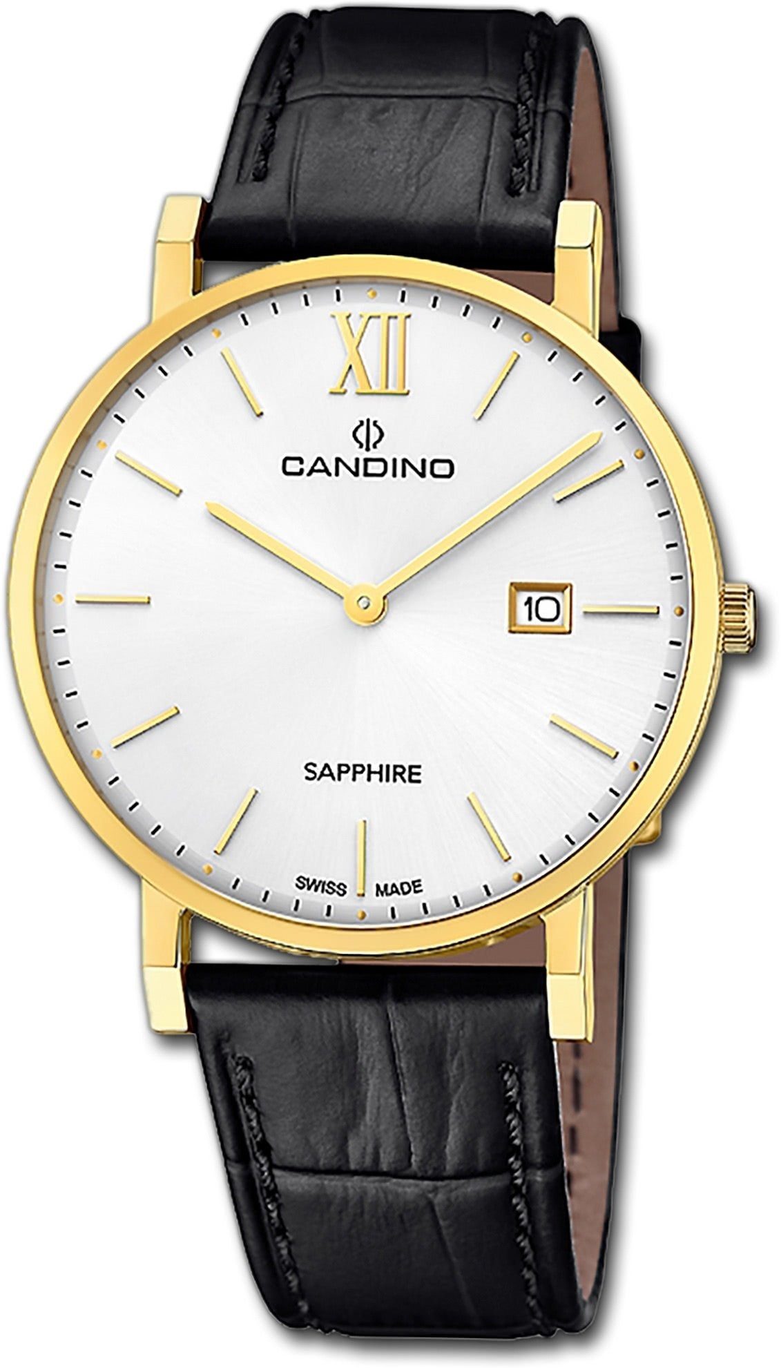 Candino Quarzuhr Candino Herrenuhr Classic, (Analoguhr), Herren Armbanduhr rund, Edelstahlarmband schwarz