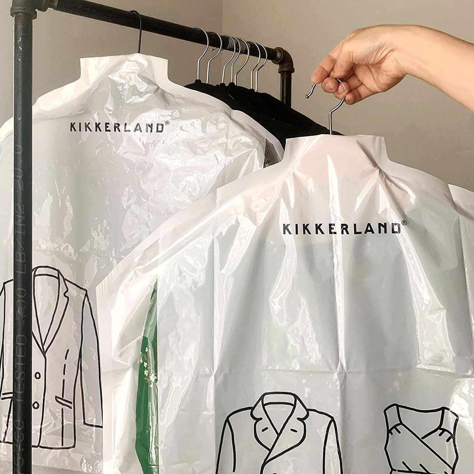 Kikkerland Kleidersack Kleiderhülle Schutzhülle Kleiderschutz Kleiderschutzhüllen (8 St) Kunststoff 2 Größen Mit Bügelöffnung – Bild 4 von 4